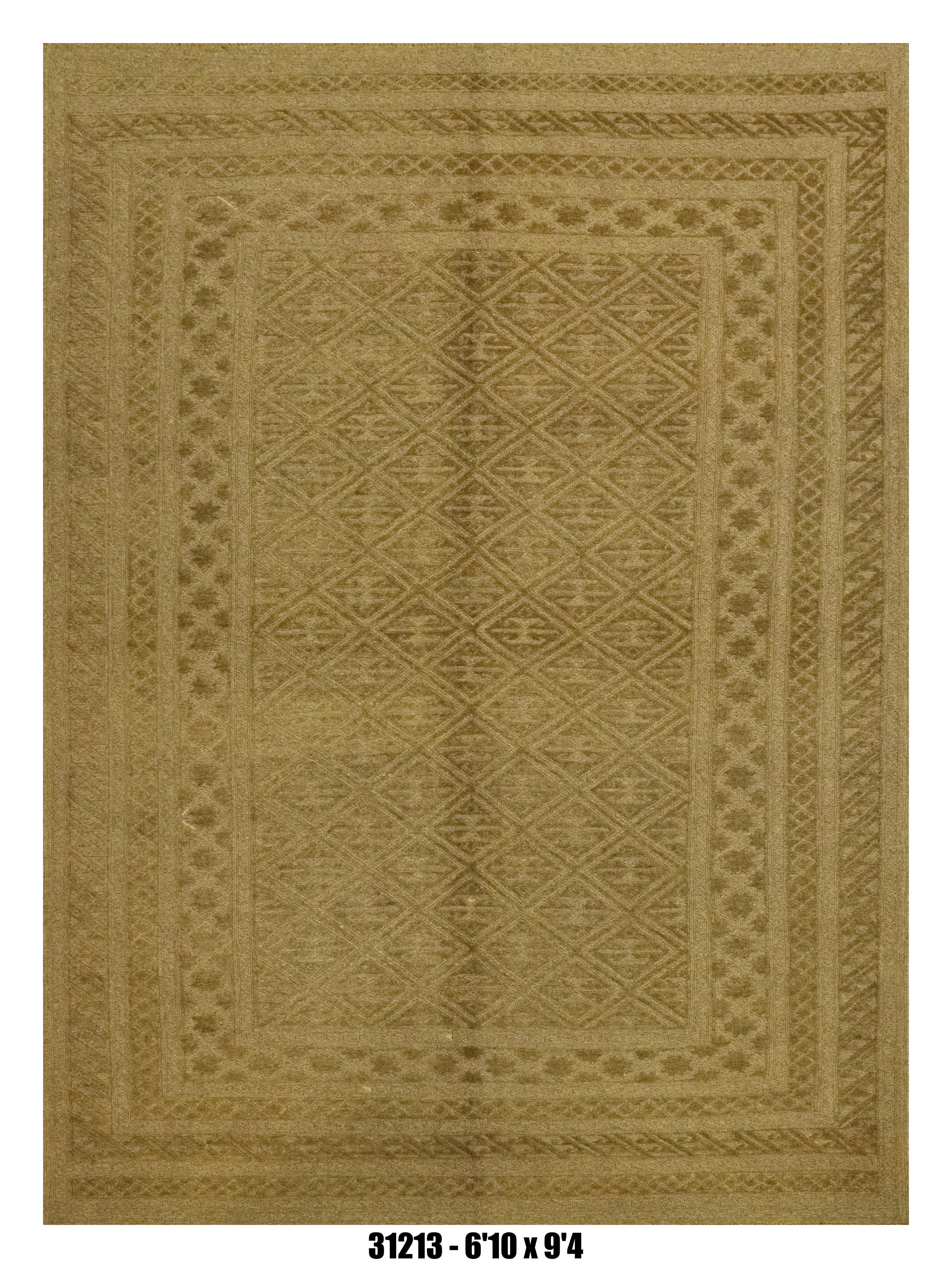 Beige Tonal Geometric Kilim Area Rug