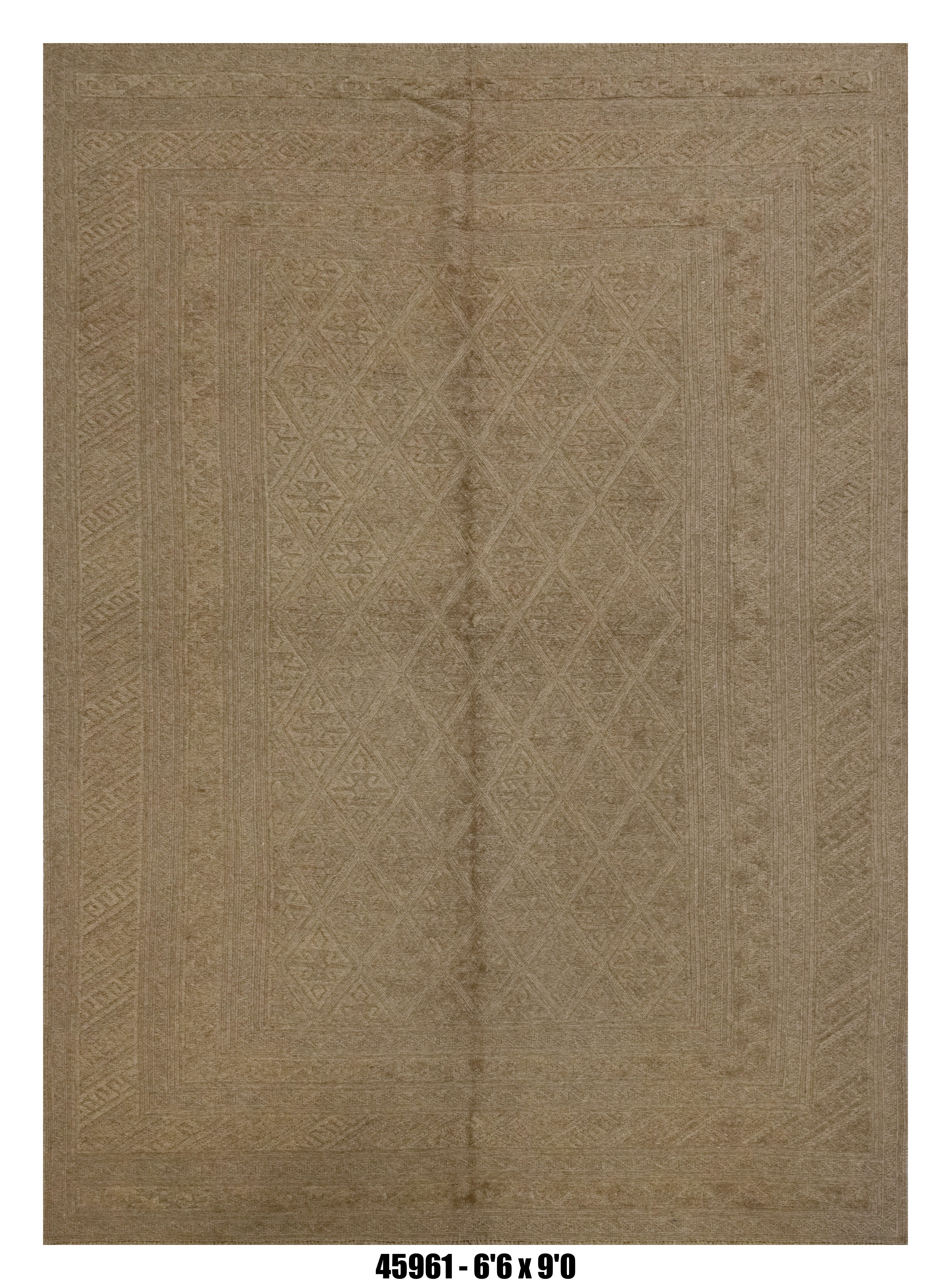 Killim Taupe Brown Textured Area Rug – Tonal Geometric Diamond Design