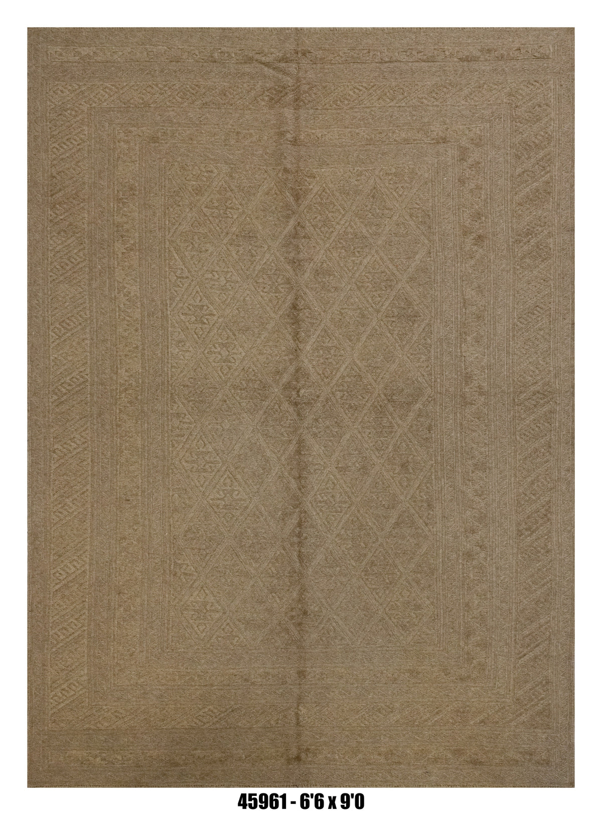 Killim Taupe Brown Textured Area Rug – Tonal Geometric Diamond Design