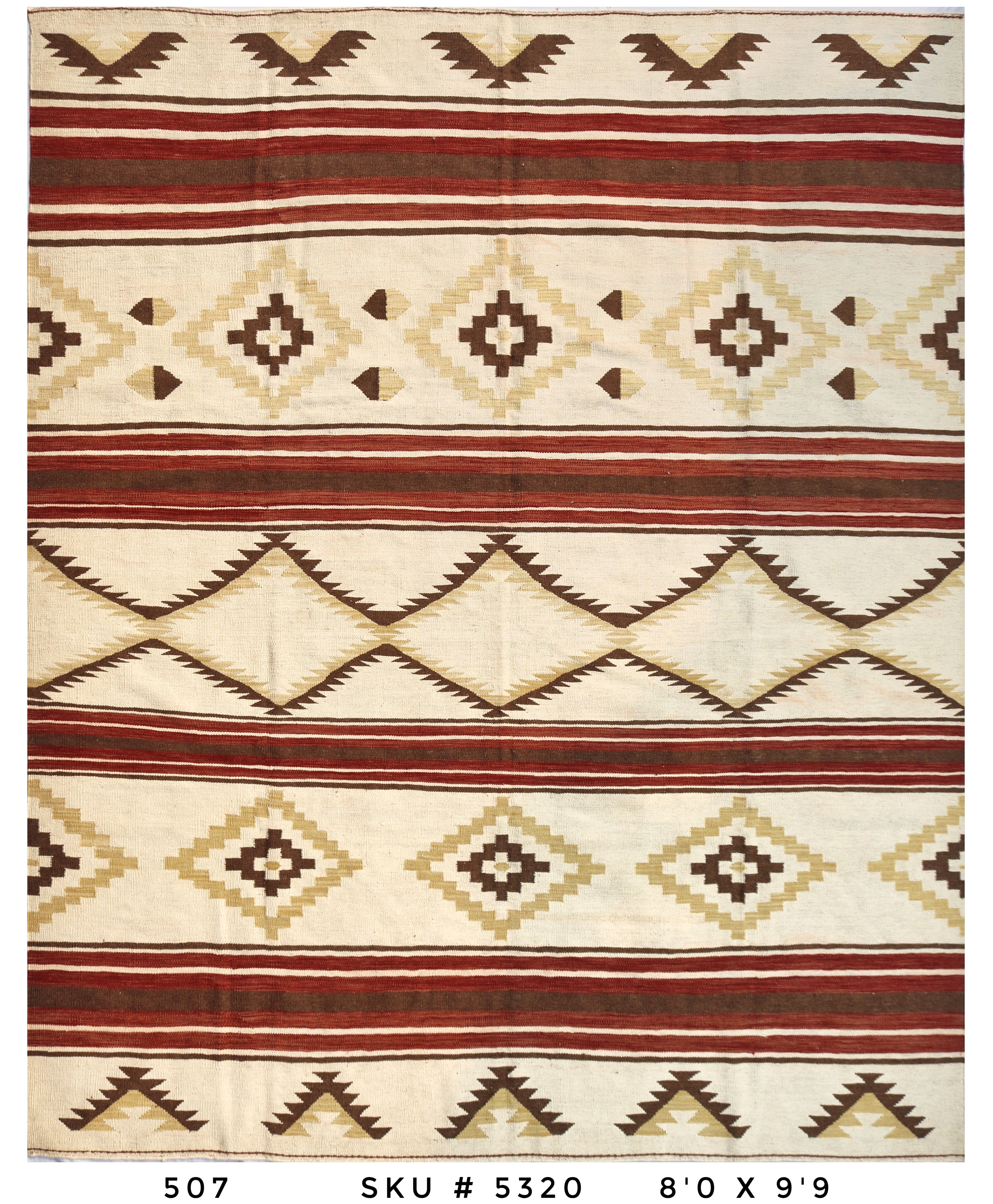Southwestern Striped Tribal Kilim Area Rug