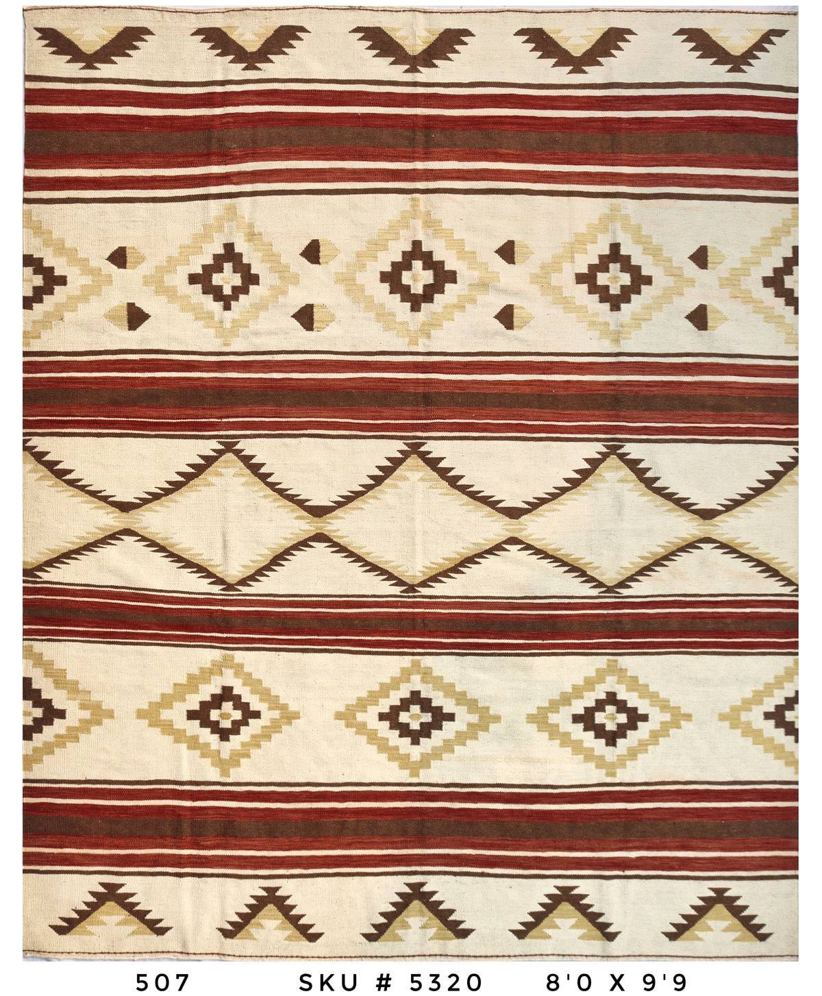 Southwestern Striped Tribal Kilim Area Rug