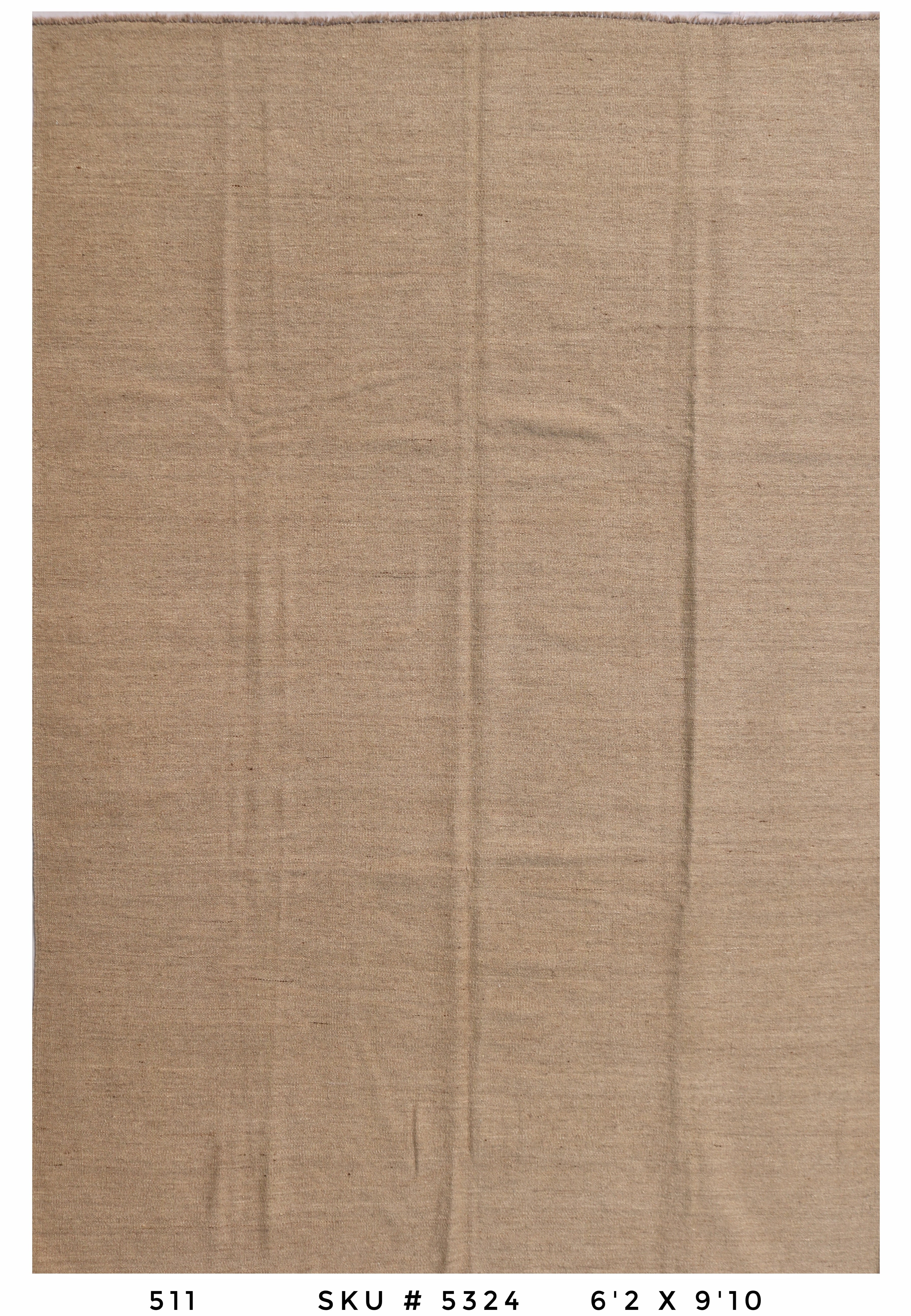 Killim Solid Beige Area Rug – Minimal Neutral Flatweave Design –