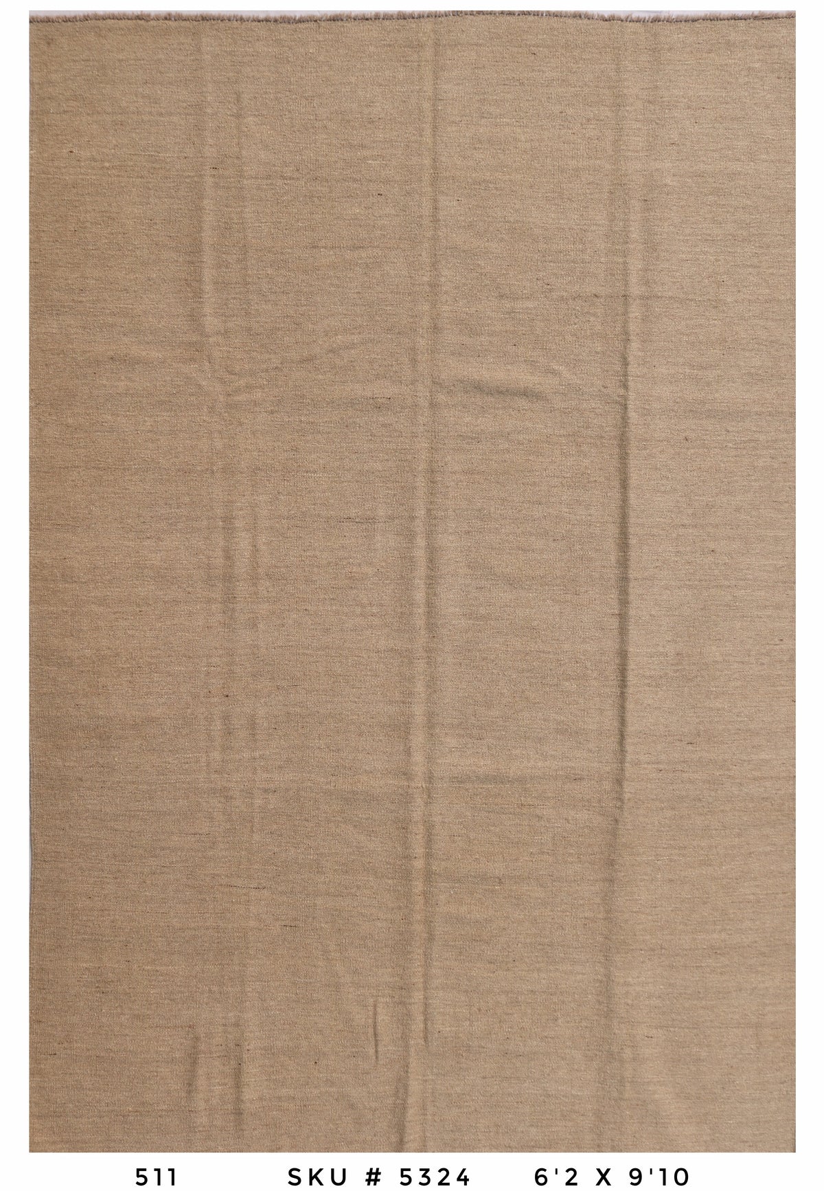 Killim Solid Beige Area Rug – Minimal Neutral Flatweave Design –
