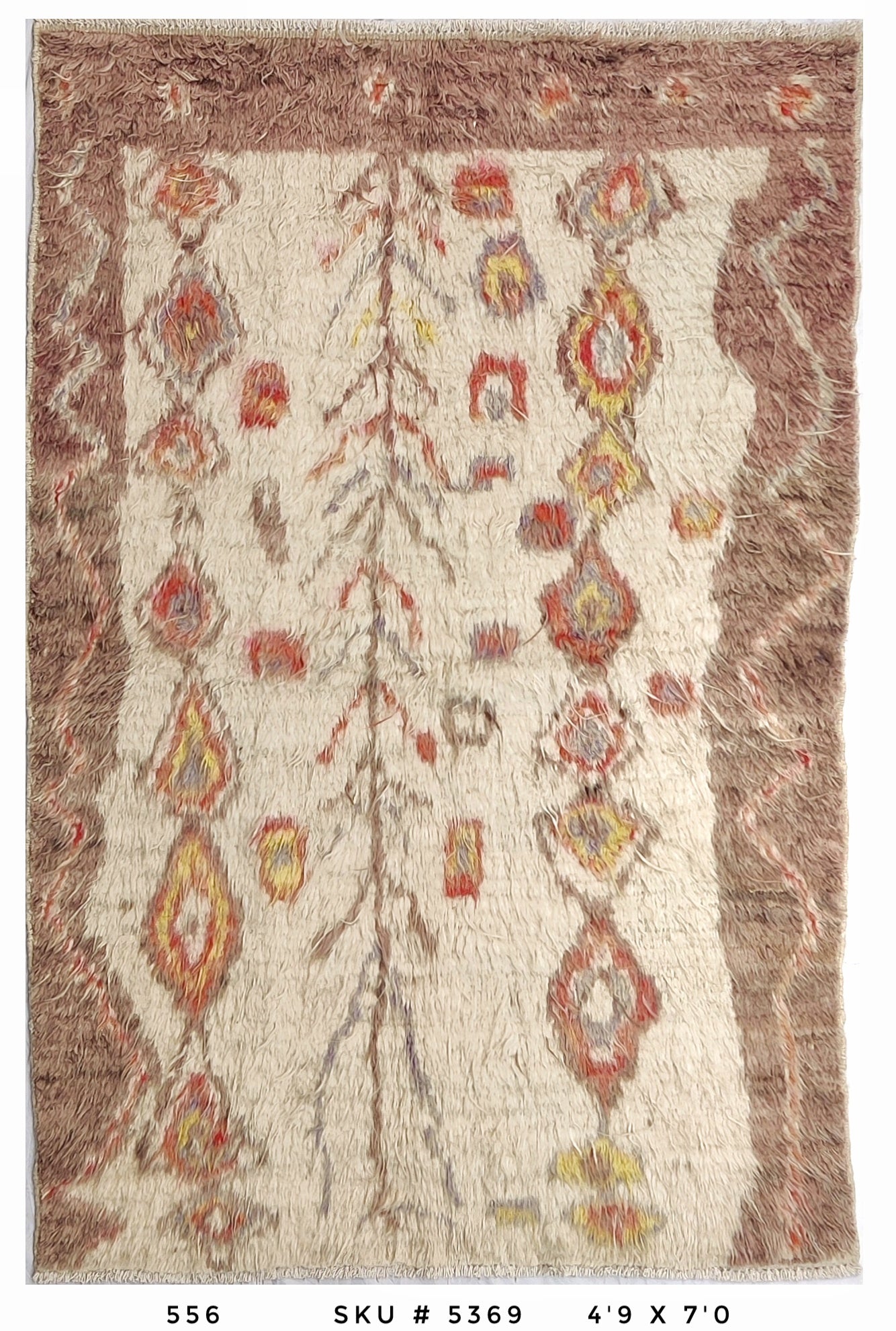 Vintage Moroccan Shag Rug Soft Tribal Medallion Design