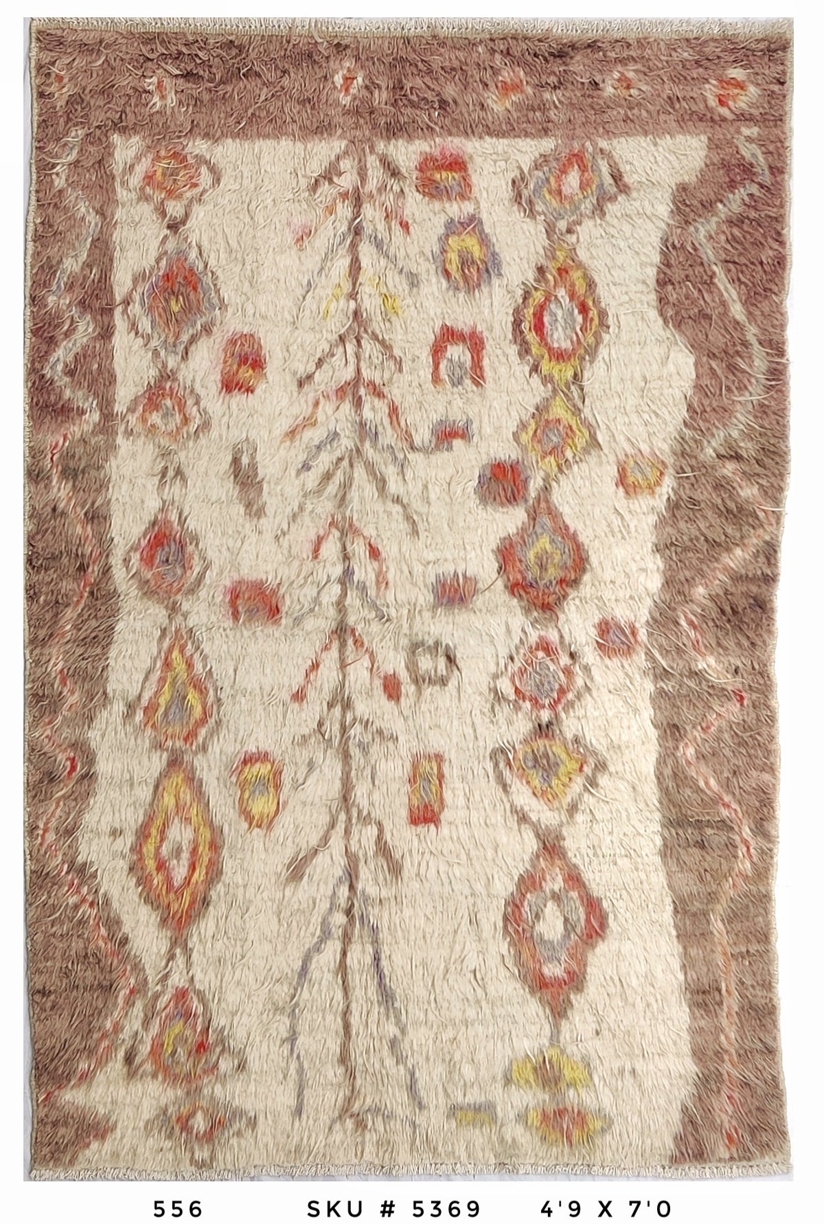 Vintage Moroccan Shag Rug Soft Tribal Medallion Design