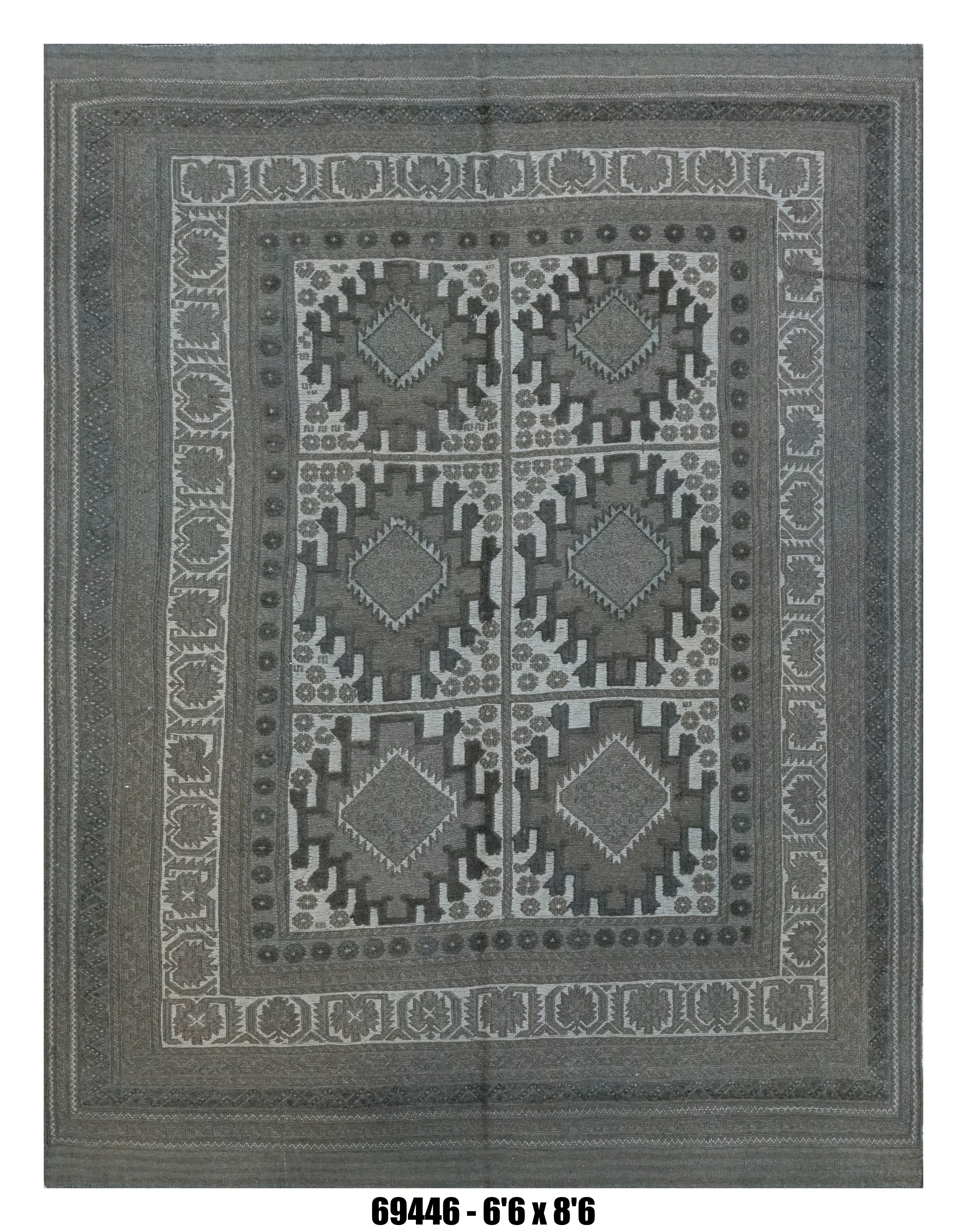 Grey Tribal Kilim Area Rug