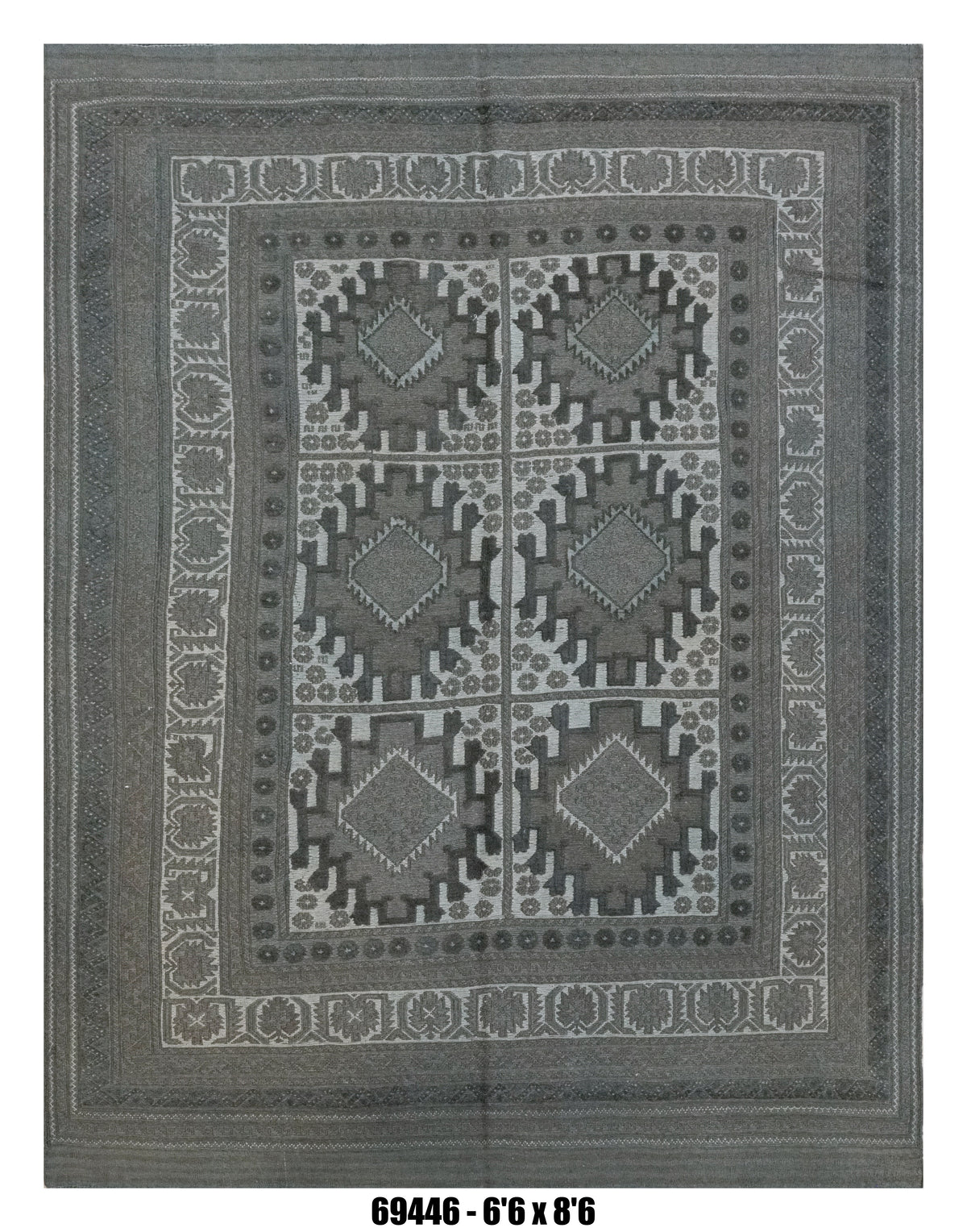Grey Tribal Kilim Area Rug