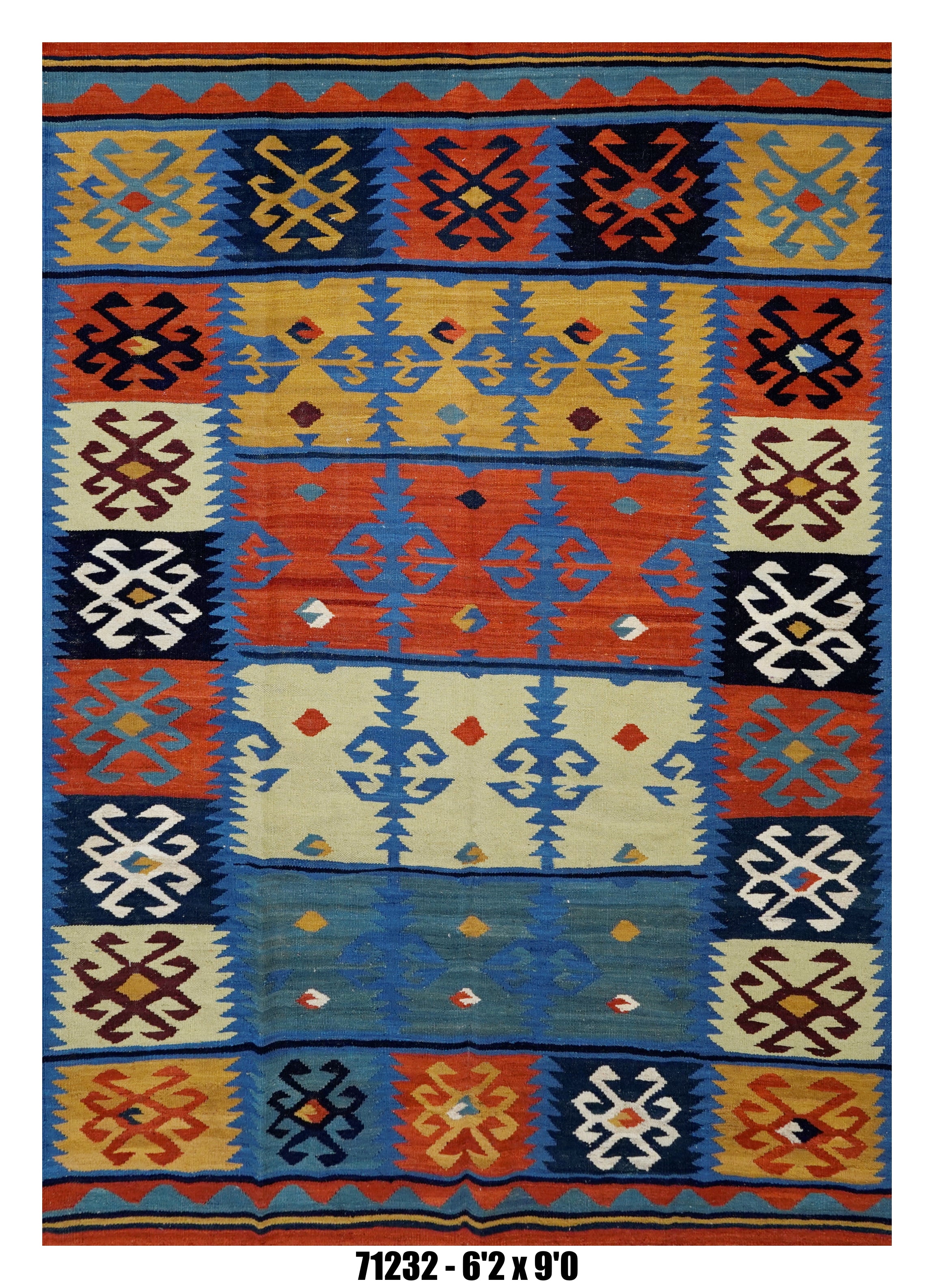 Handmade Afghan Rug — Killim 6x8-9