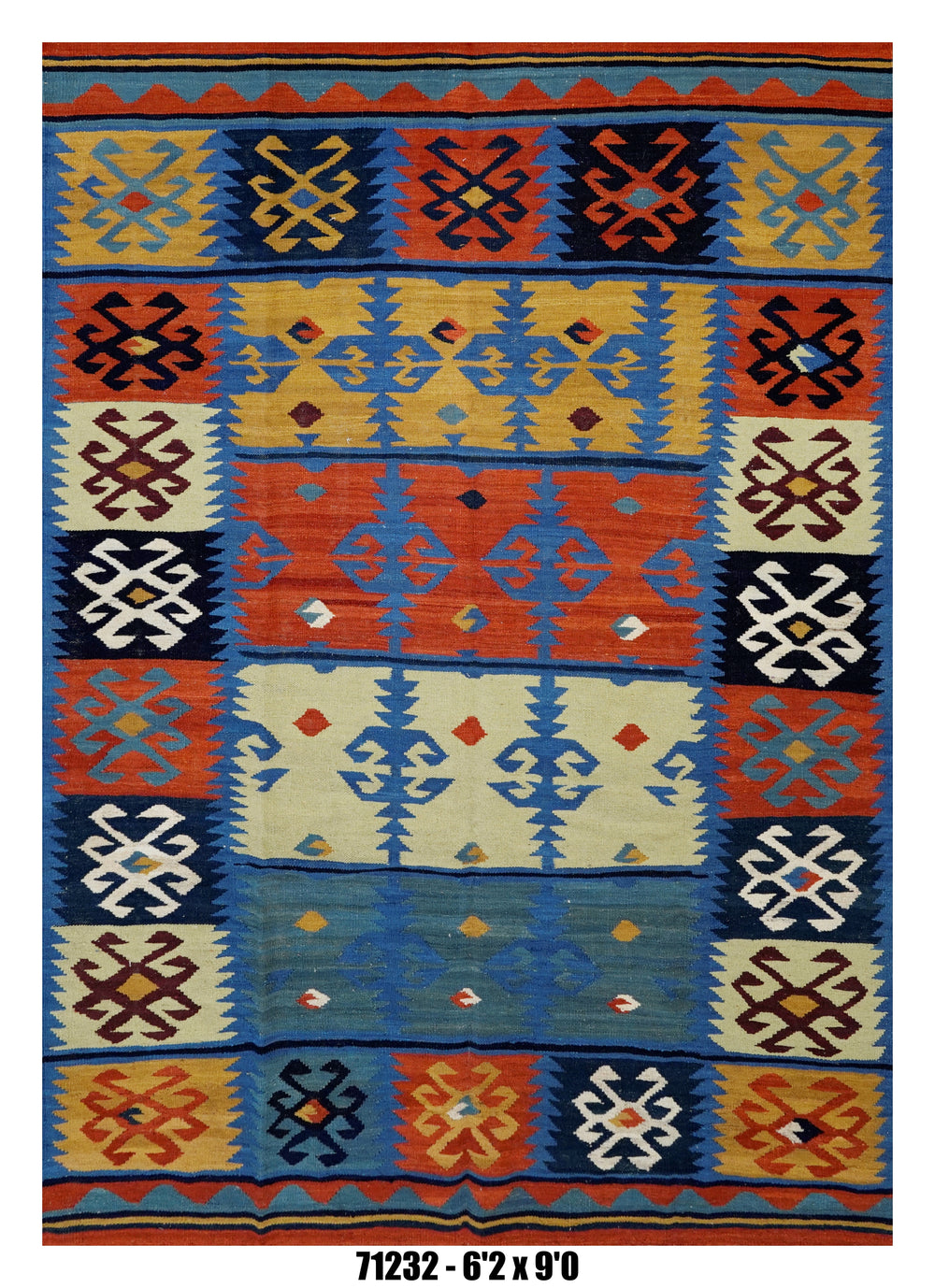 Handmade Afghan Rug — Killim 6x8-9