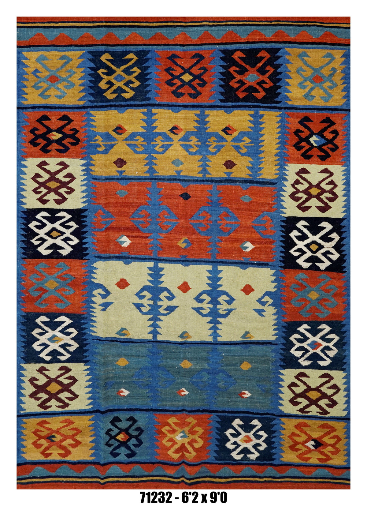 Handmade Afghan Rug — Killim 6x8-9