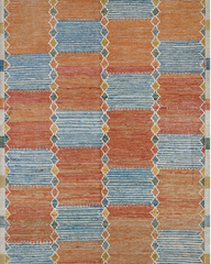 Multicolor Moroccan Rug Pastel Triangle Geometric Design