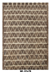 Brown Moroccan Rug Tribal Triangle Geometric Design