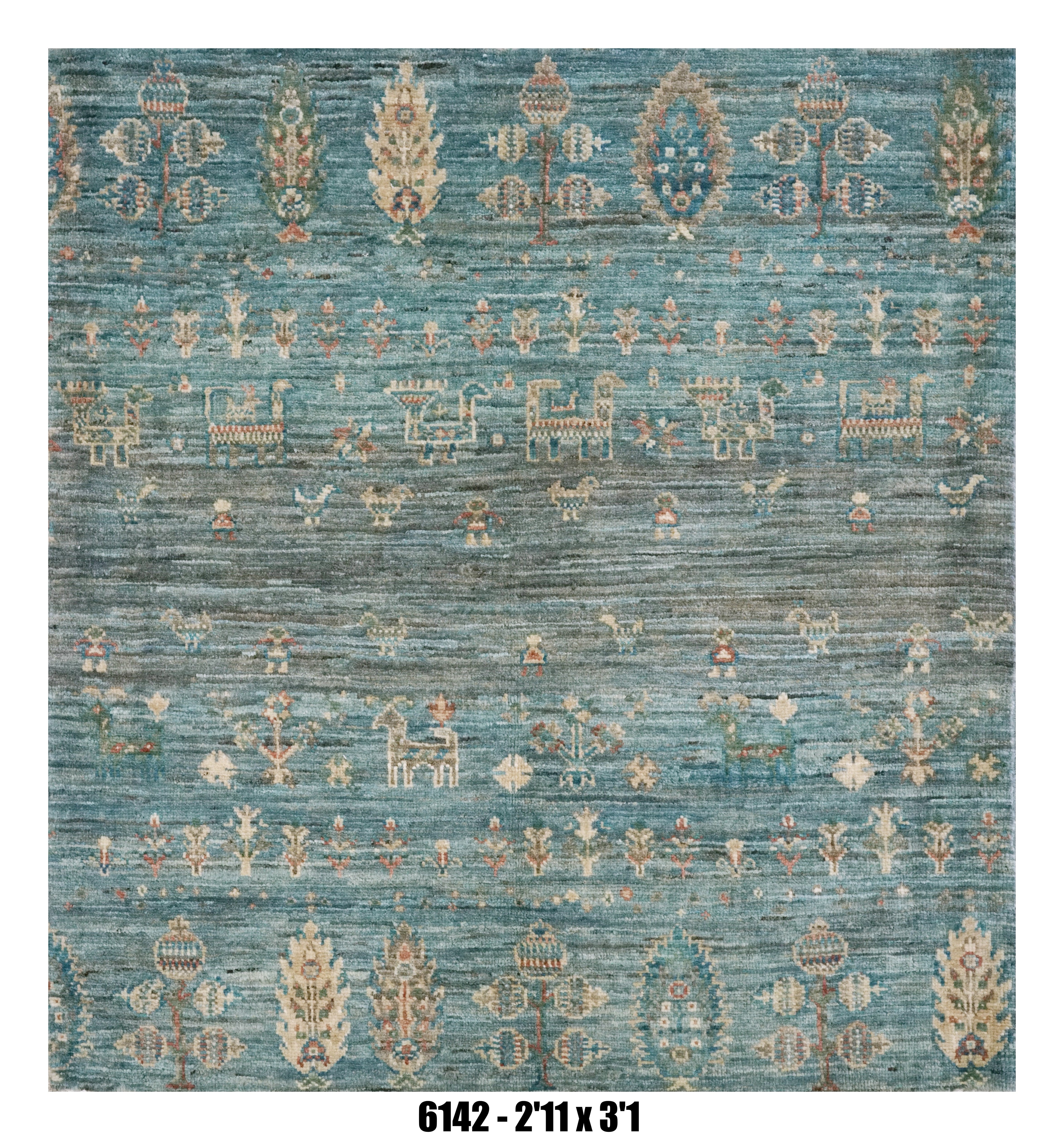 Handmade Afghan Rug — Round-Square