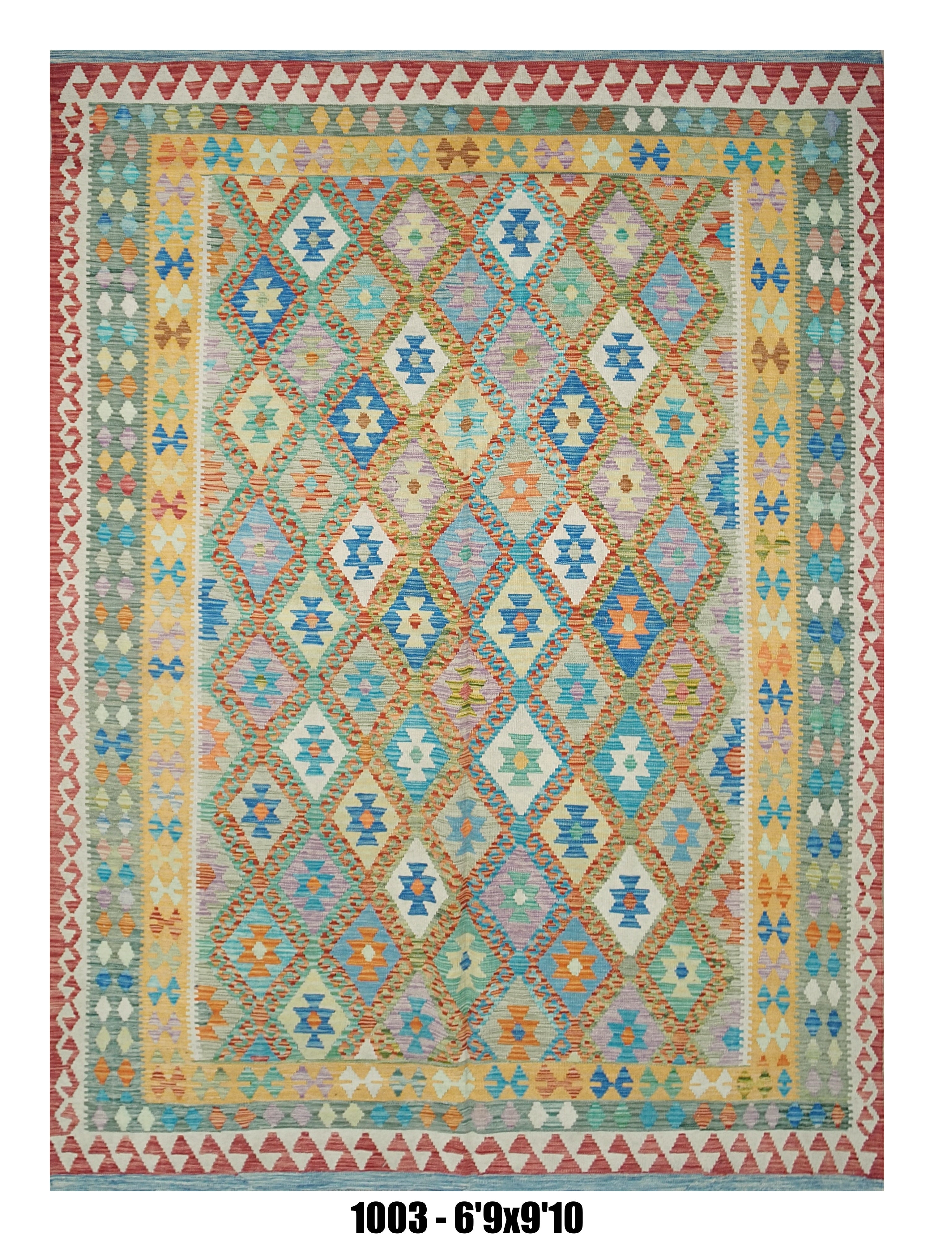 Pastel Diamond Kilim Area Rug