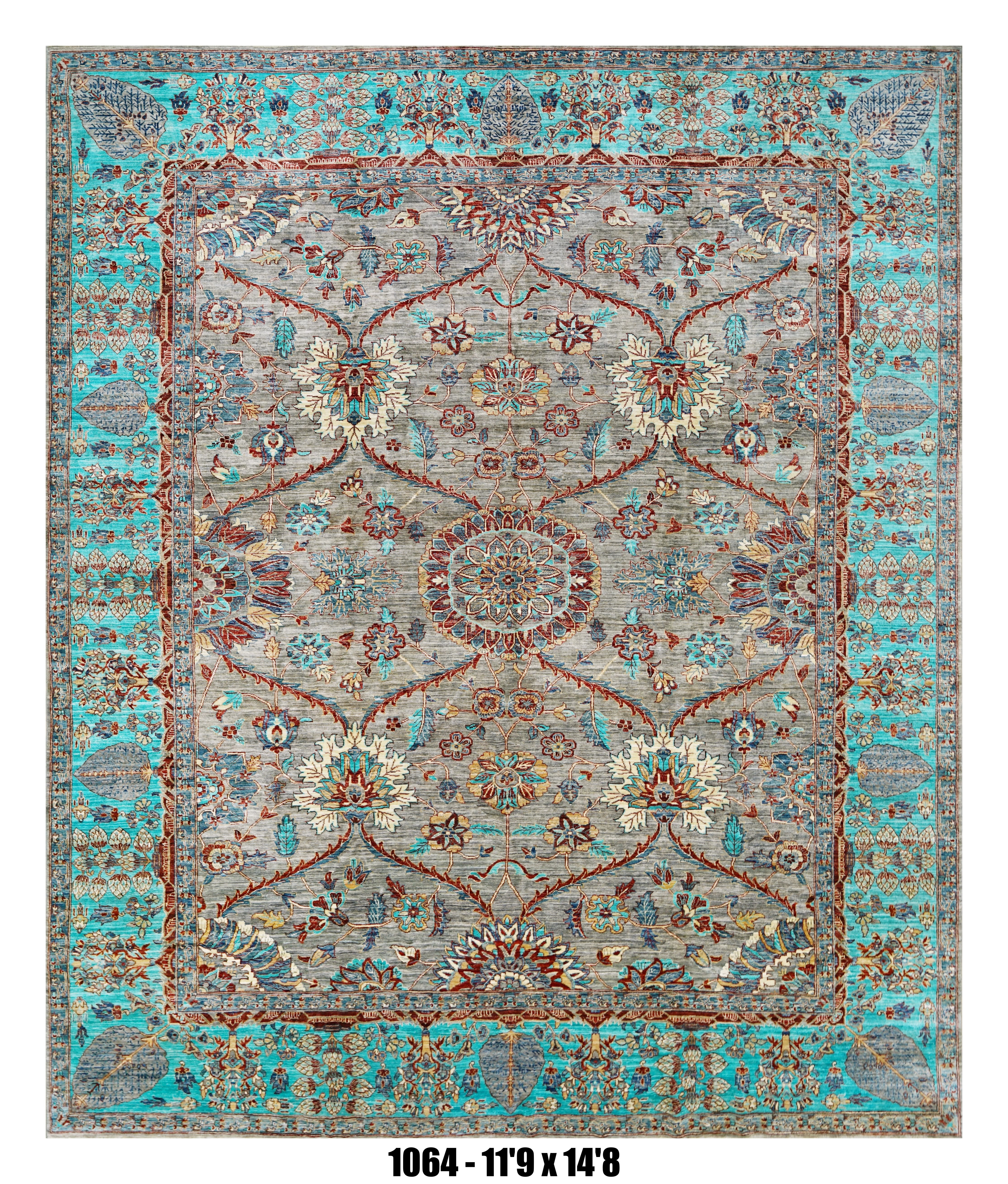 Handmade Afghan Rug — 12x15+