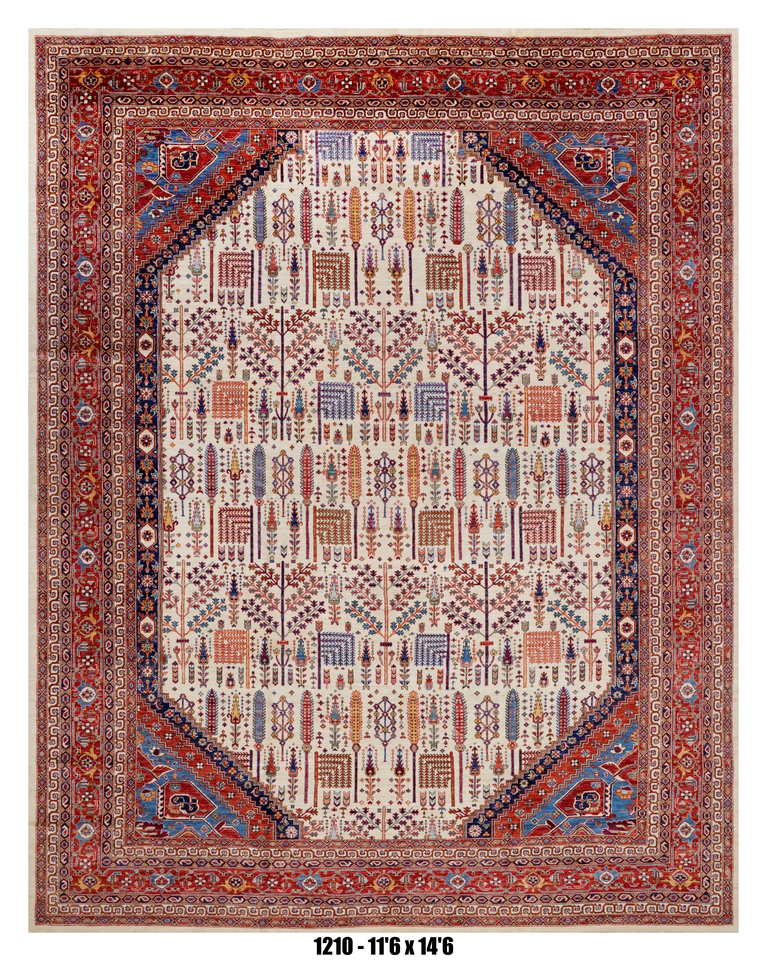 Handmade Afghan Rug — 12x15+