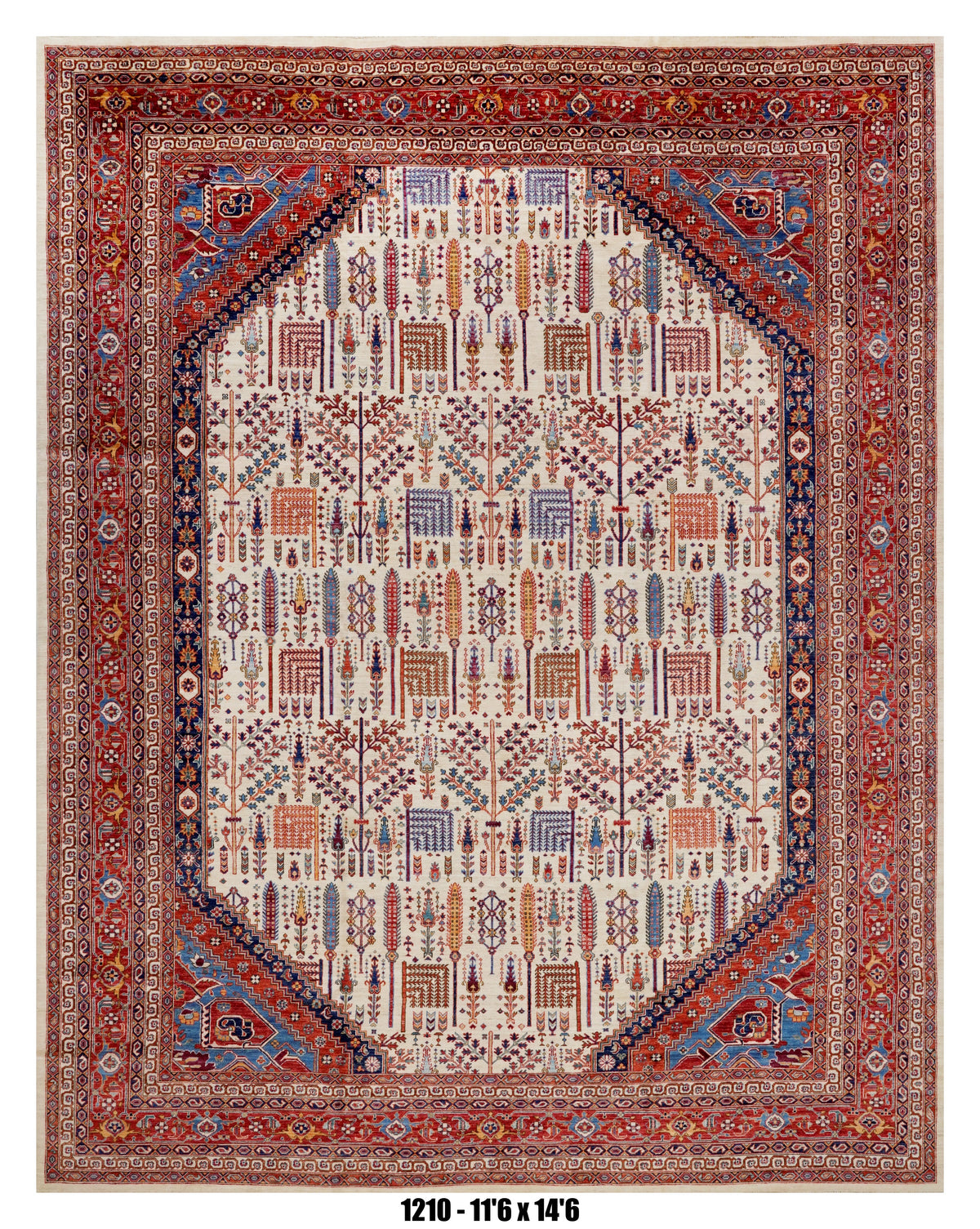 Handmade Afghan Rug — 12x15+