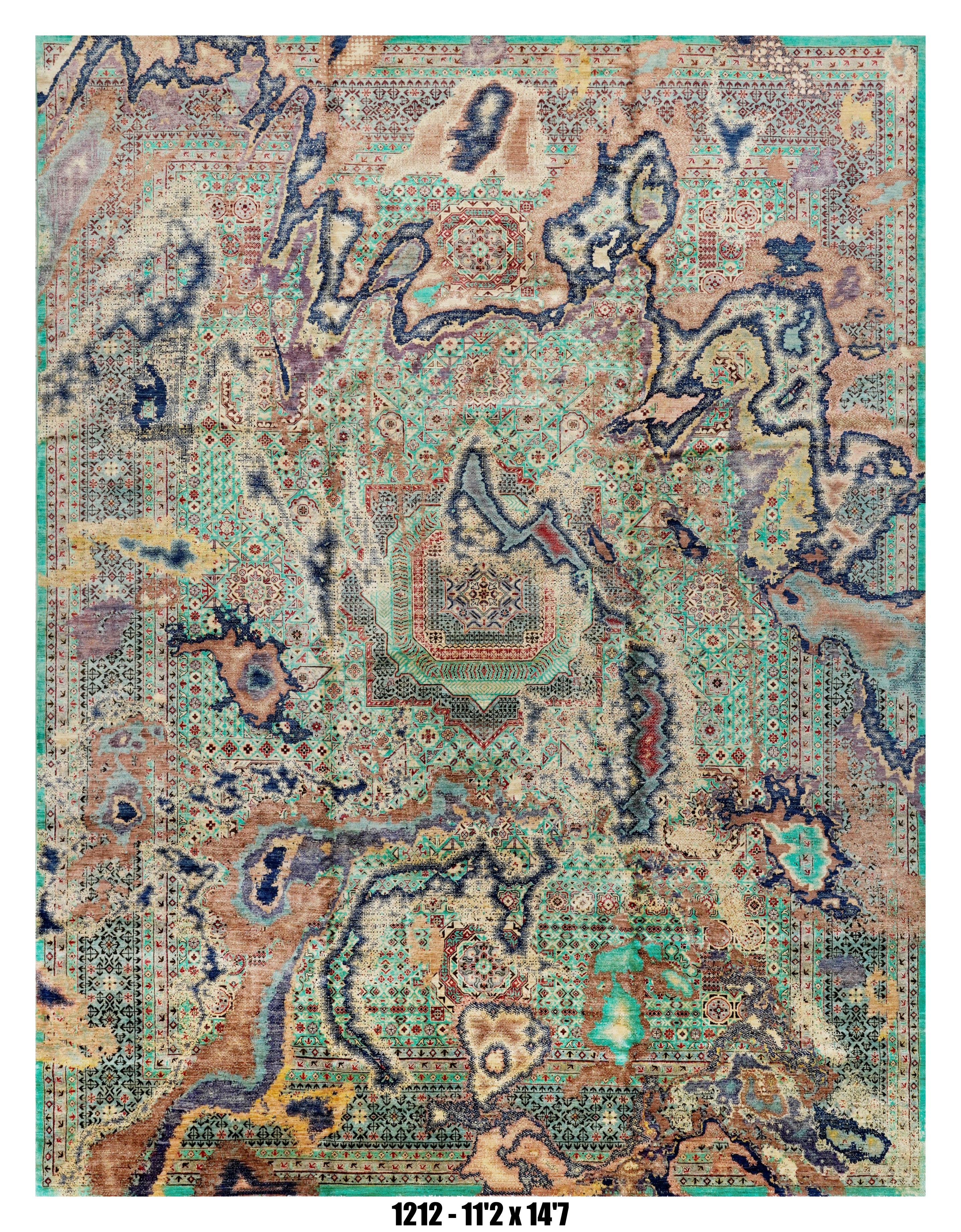 Handmade Afghan Rug — 12x15+