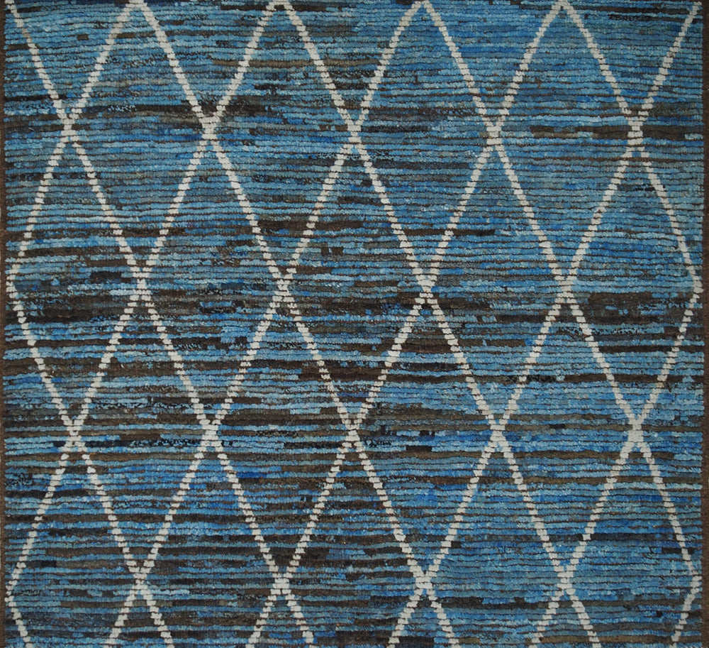 Handmade Afghan Rug — Moroccan Square - Round