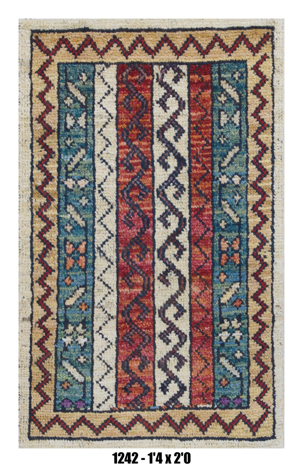 Handmade Afghan Rug — 1x2 — 1'4x2'0