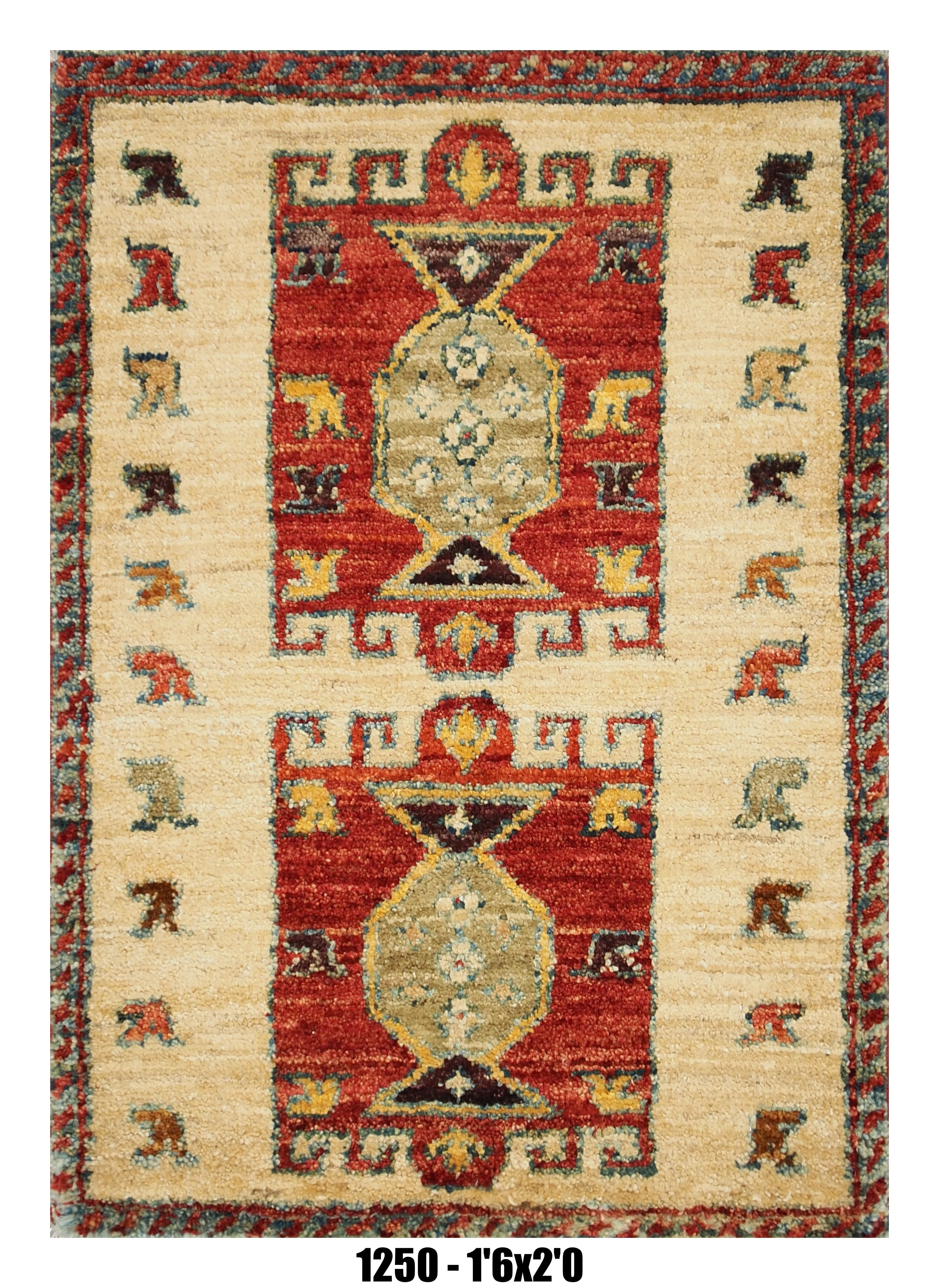 Handmade Afghan Rug — 1x2 — 1'6x2'0