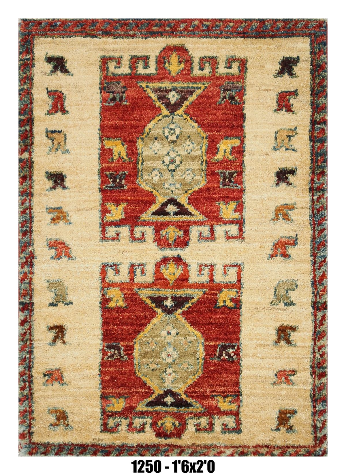 Handmade Afghan Rug — 1x2 — 1'6x2'0
