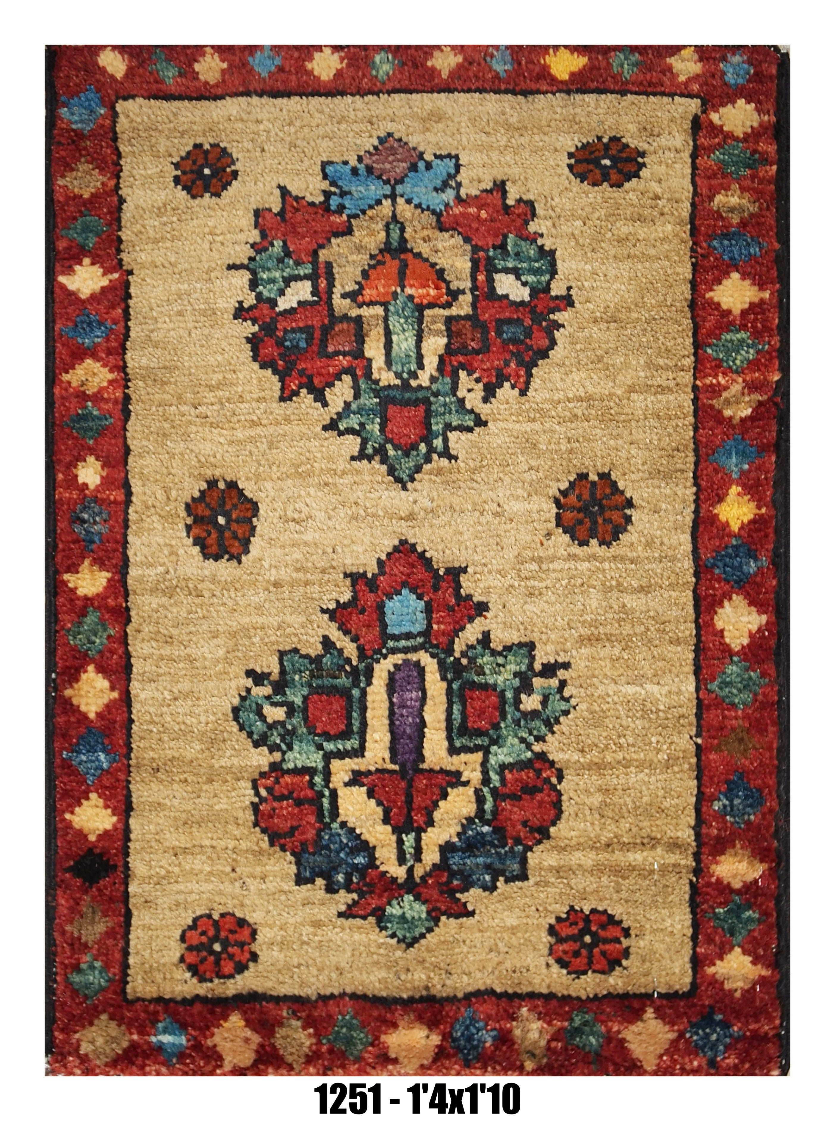 Handmade Afghan Rug — 1x2 — 1'4x1'10