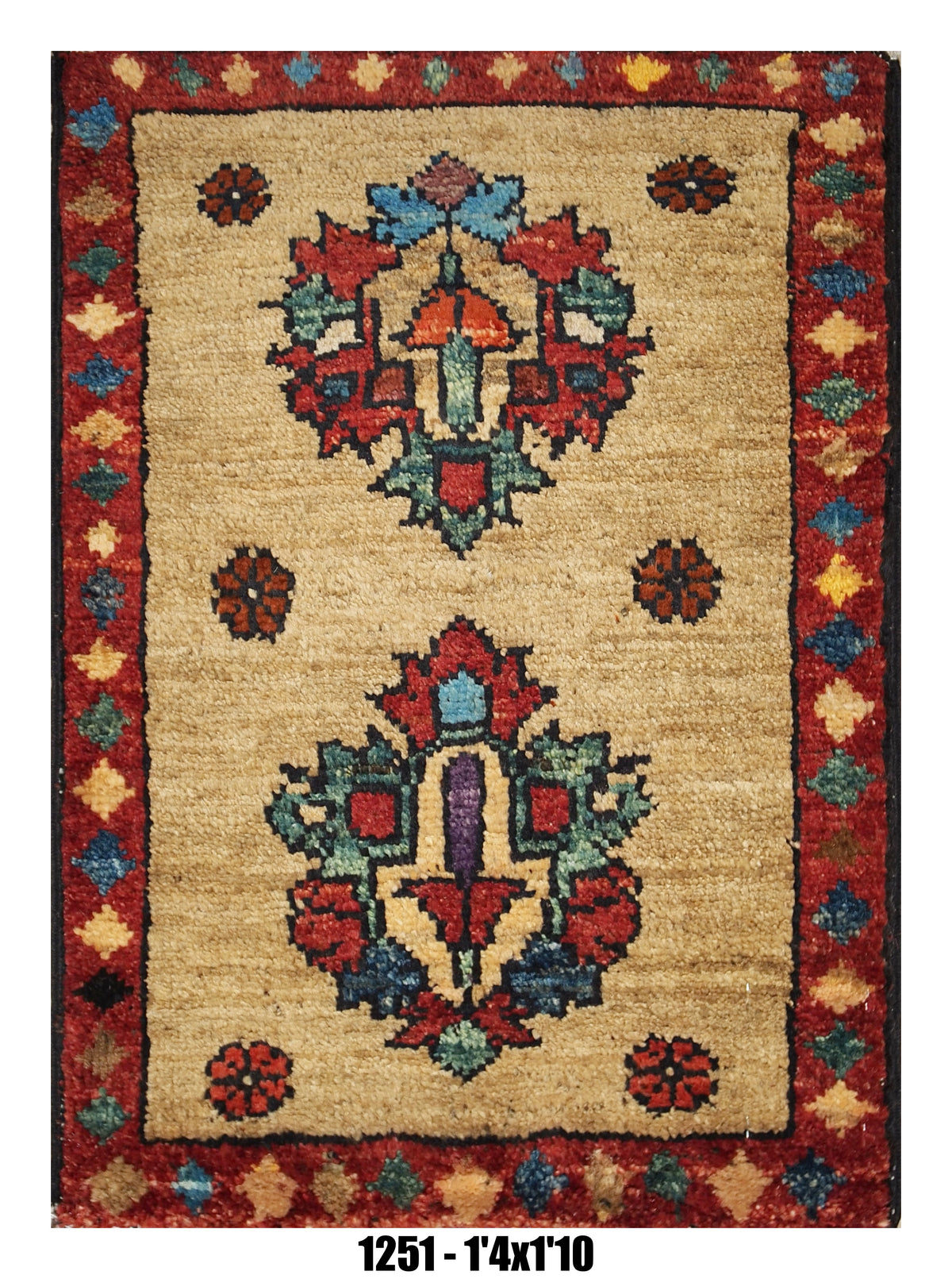 Handmade Afghan Rug — 1x2 — 1'4x1'10