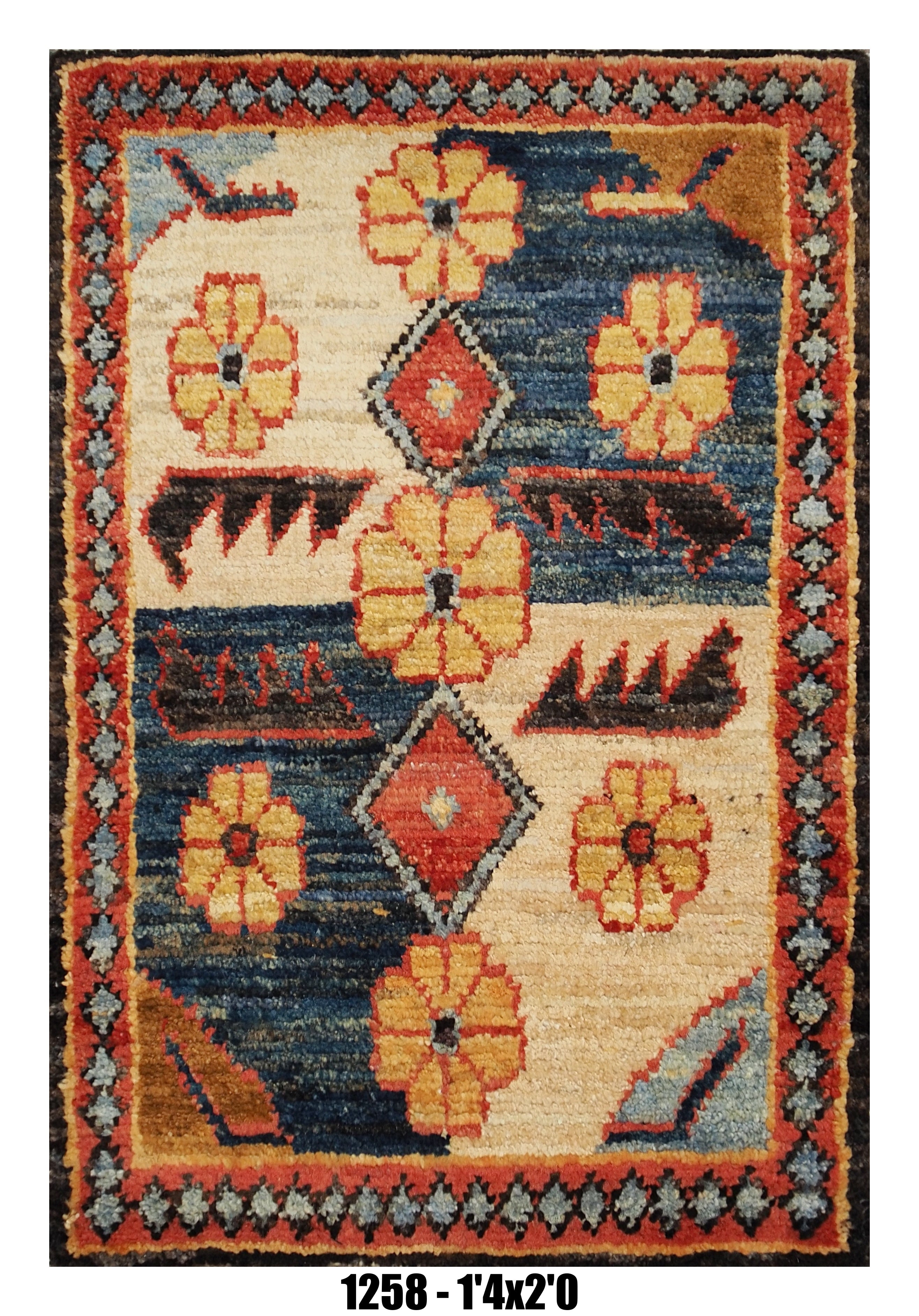 Handmade Afghan Rug — 1x2 — 1'4x2'0