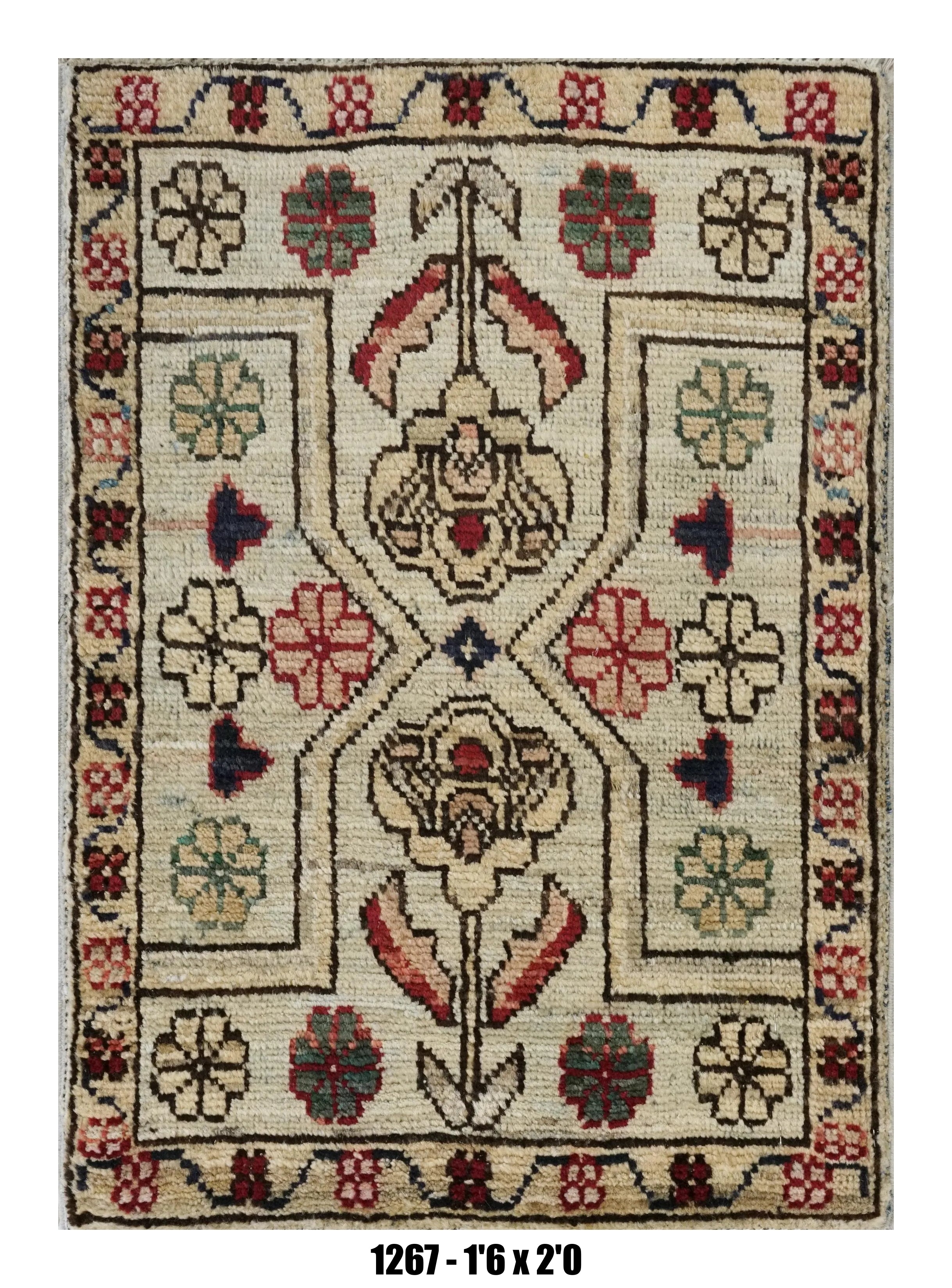 Handmade Afghan Rug — 1x2 — 1'6x2'0
