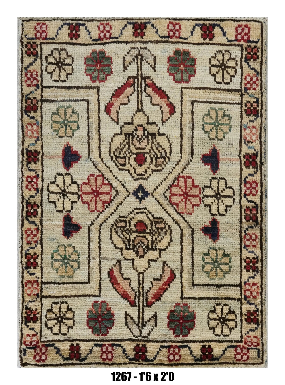 Handmade Afghan Rug — 1x2 — 1'6x2'0