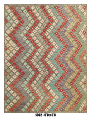 Handmade Afghan Rug — Killim 5x7-8