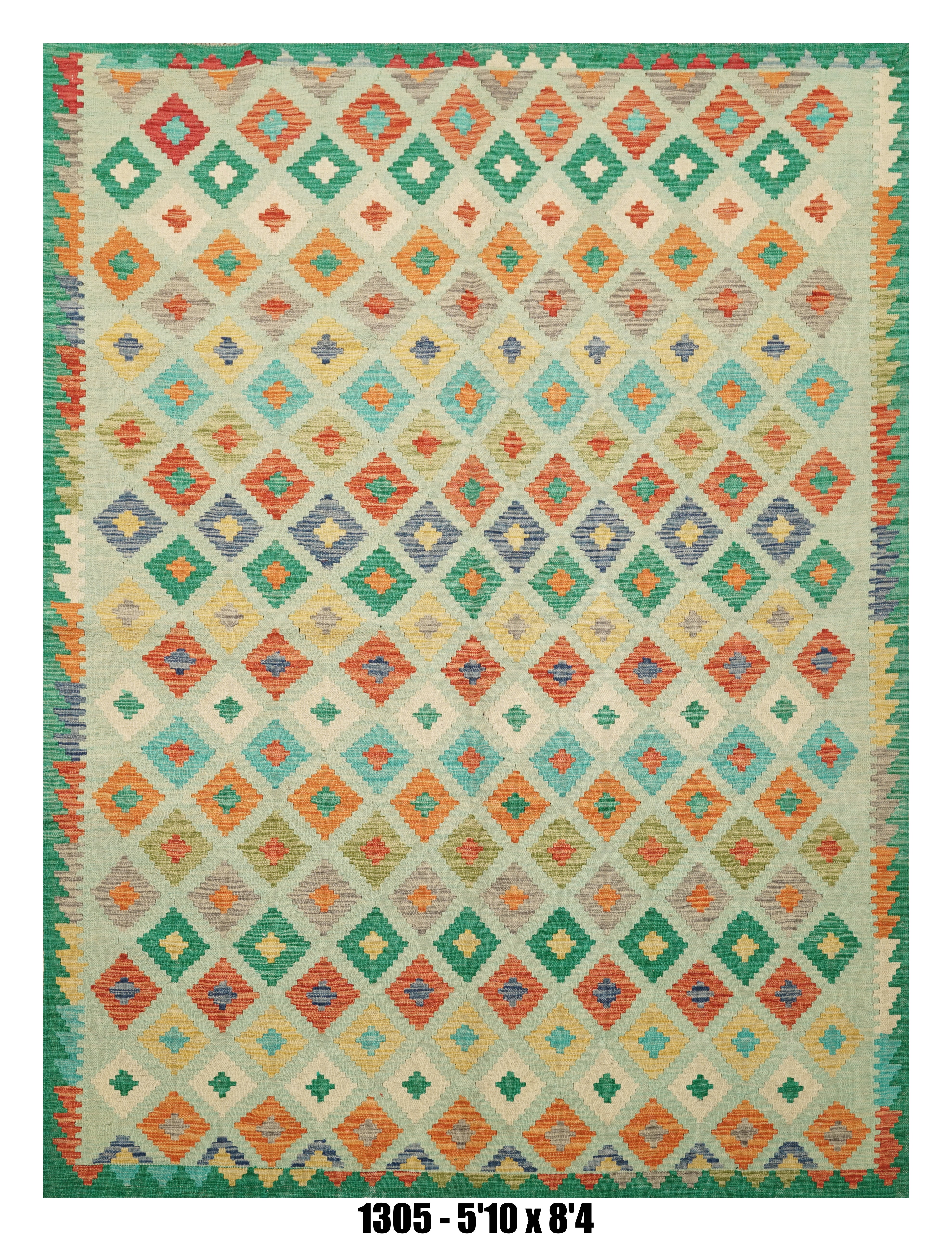 Multicolor Geometric Kilim Area Rug