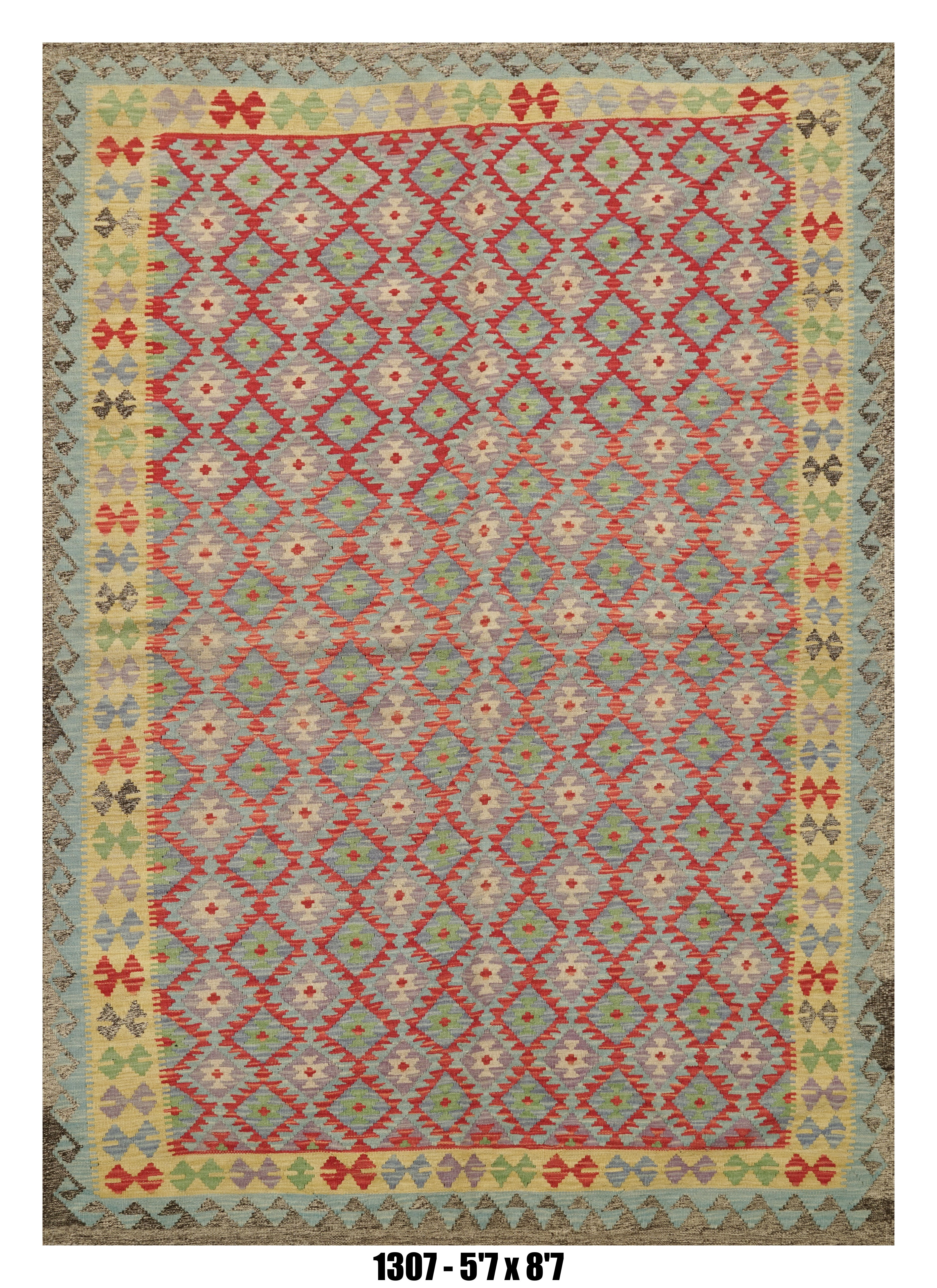 Pastel Multicolor Kilim Area Rug