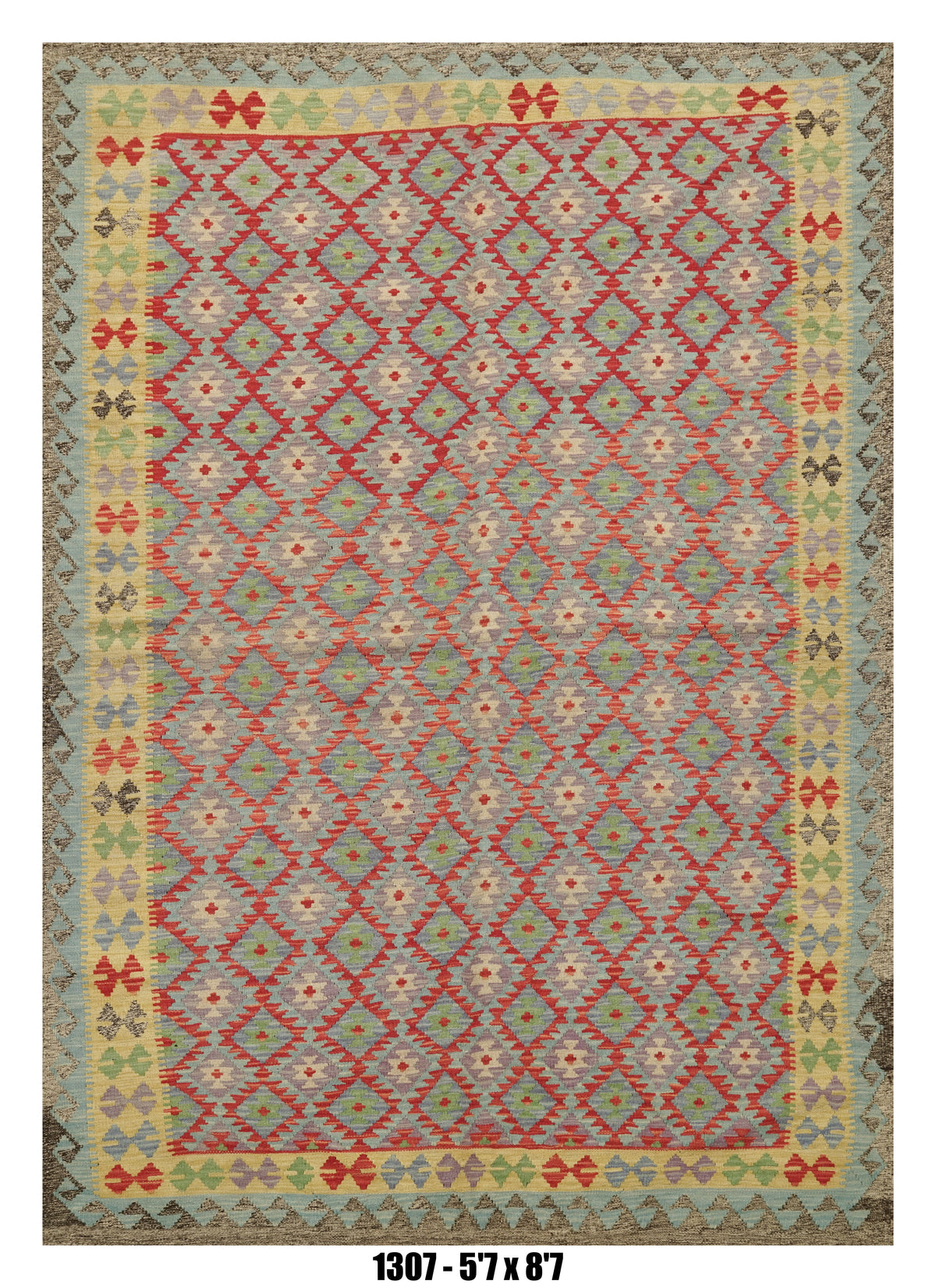 Pastel Multicolor Kilim Area Rug