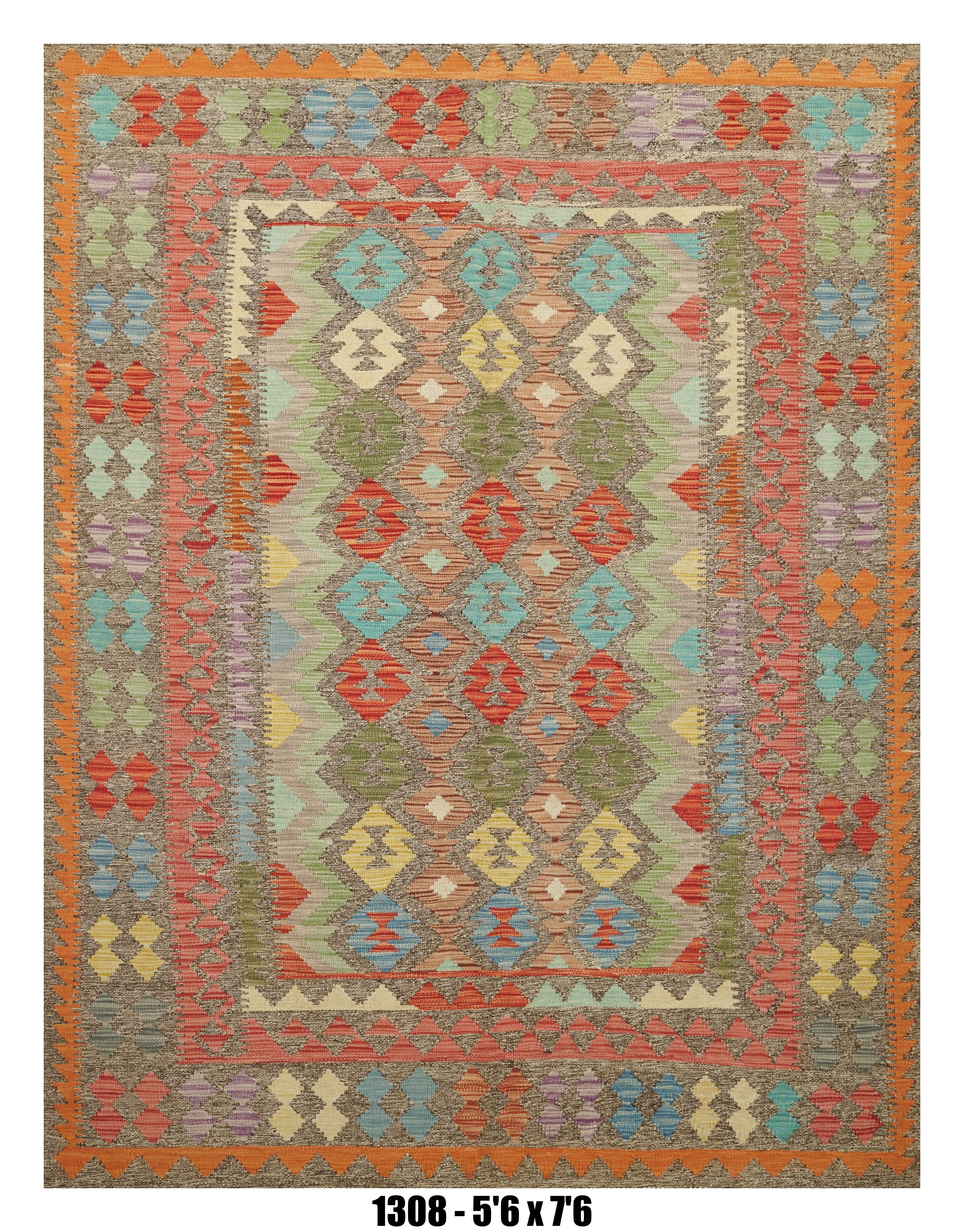 Handmade Afghan Rug — Killim 5x7-8