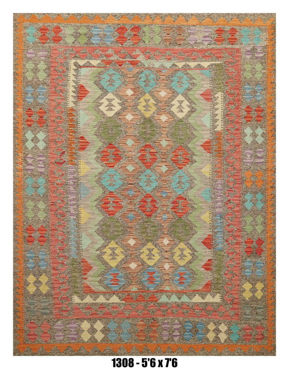 Handmade Afghan Rug — Killim 5x7-8