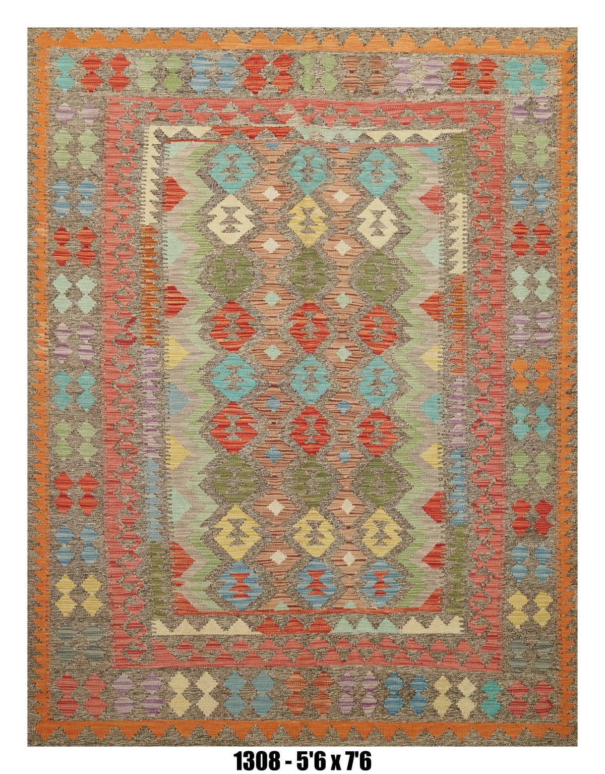 Handmade Afghan Rug — Killim 5x7-8