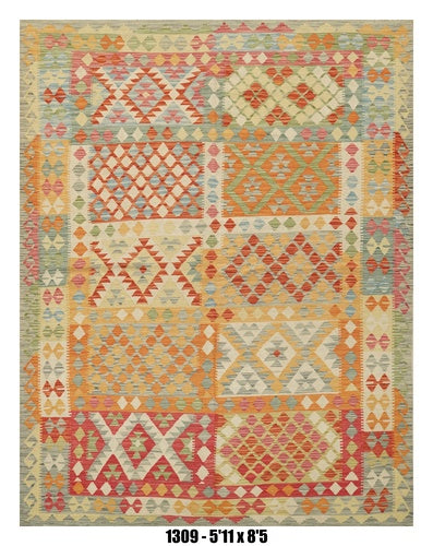 Pastel Patchwork Kilim Area Rug