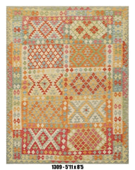 Pastel Patchwork Kilim Area Rug