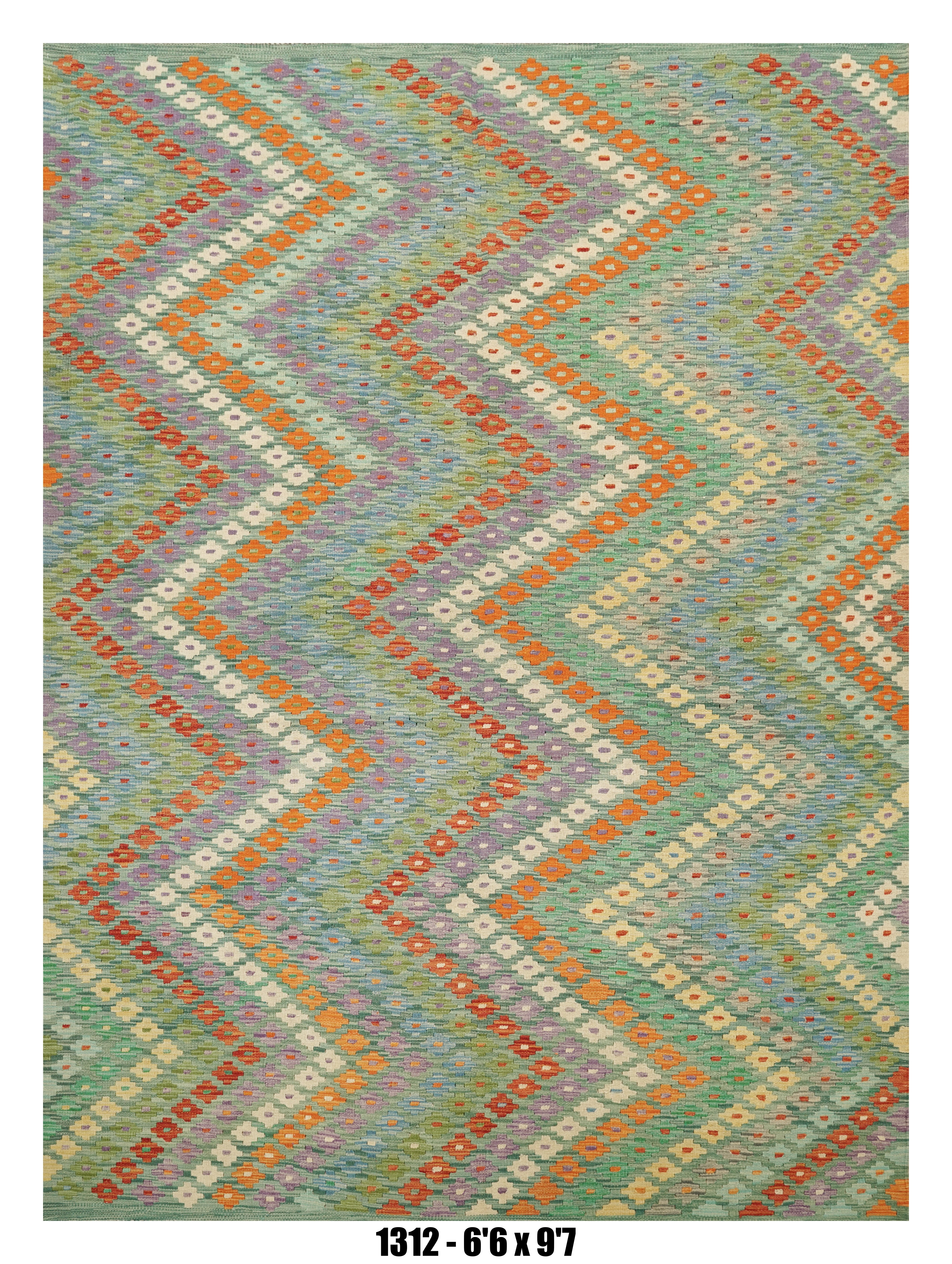 Pastel Chevron Kilim Area Rug