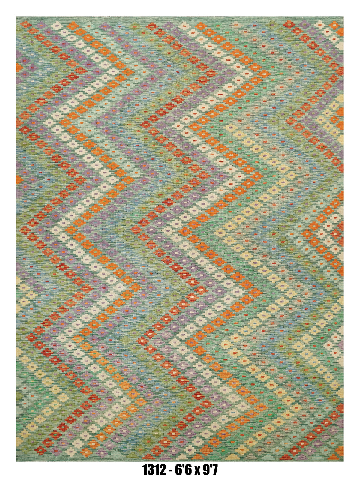 Pastel Chevron Kilim Area Rug