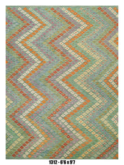Pastel Chevron Kilim Area Rug