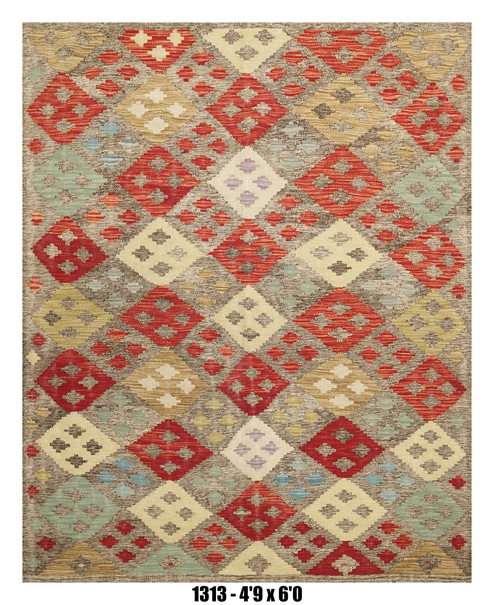 Handmade Afghan Rug — Killim 5x7-8