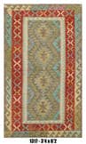 Pastel Kilim Area Rug 3'4" x 6'2" – Multicolor Tribal Geometric Accent Rug