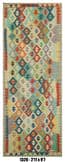 Pastel Kilim Runner Rug 2'11" x 9'7" – Multicolor Tribal Diamond Hallway Runner