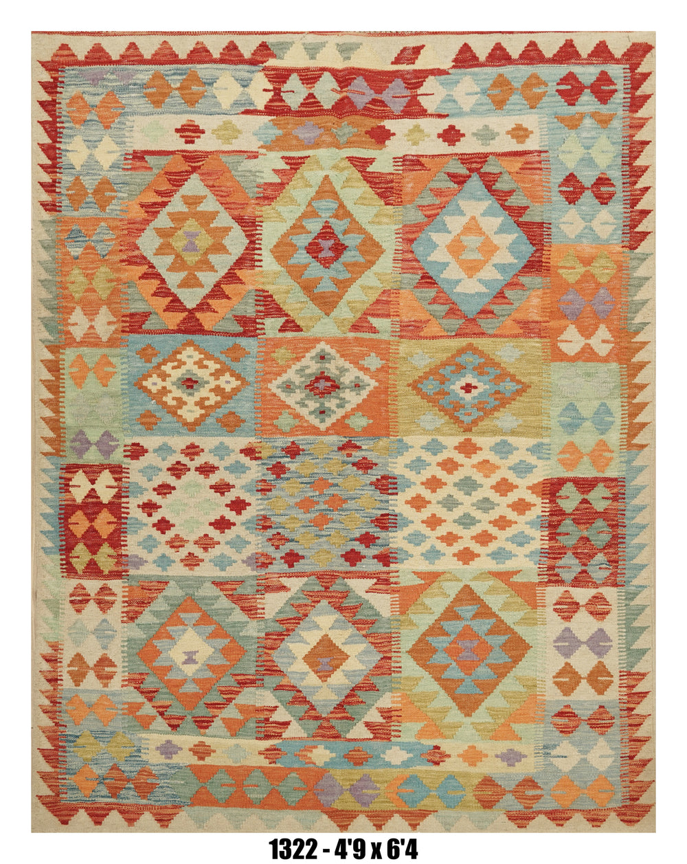 Handmade Afghan Rug — Killim 5x7-8