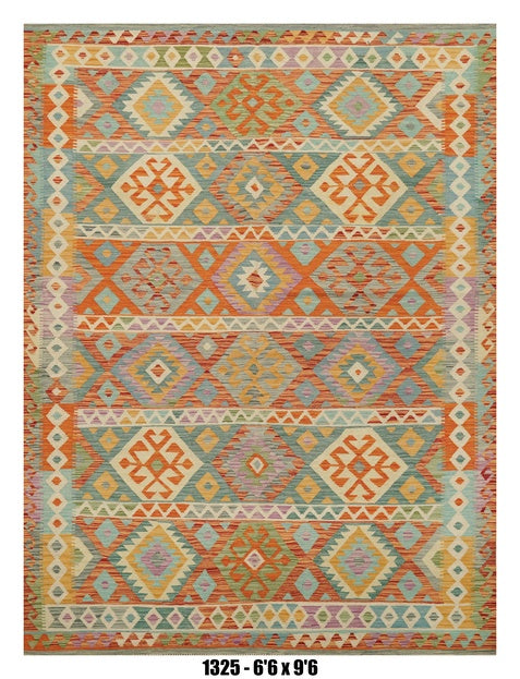 Pastel Tribal Stripe Kilim Area Rug