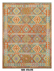 Pastel Tribal Stripe Kilim Area Rug