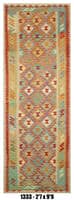 Pastel Kilim Runner Rug 2'7" x 9'9" – Multicolor Tribal Diamond Hallway Runner